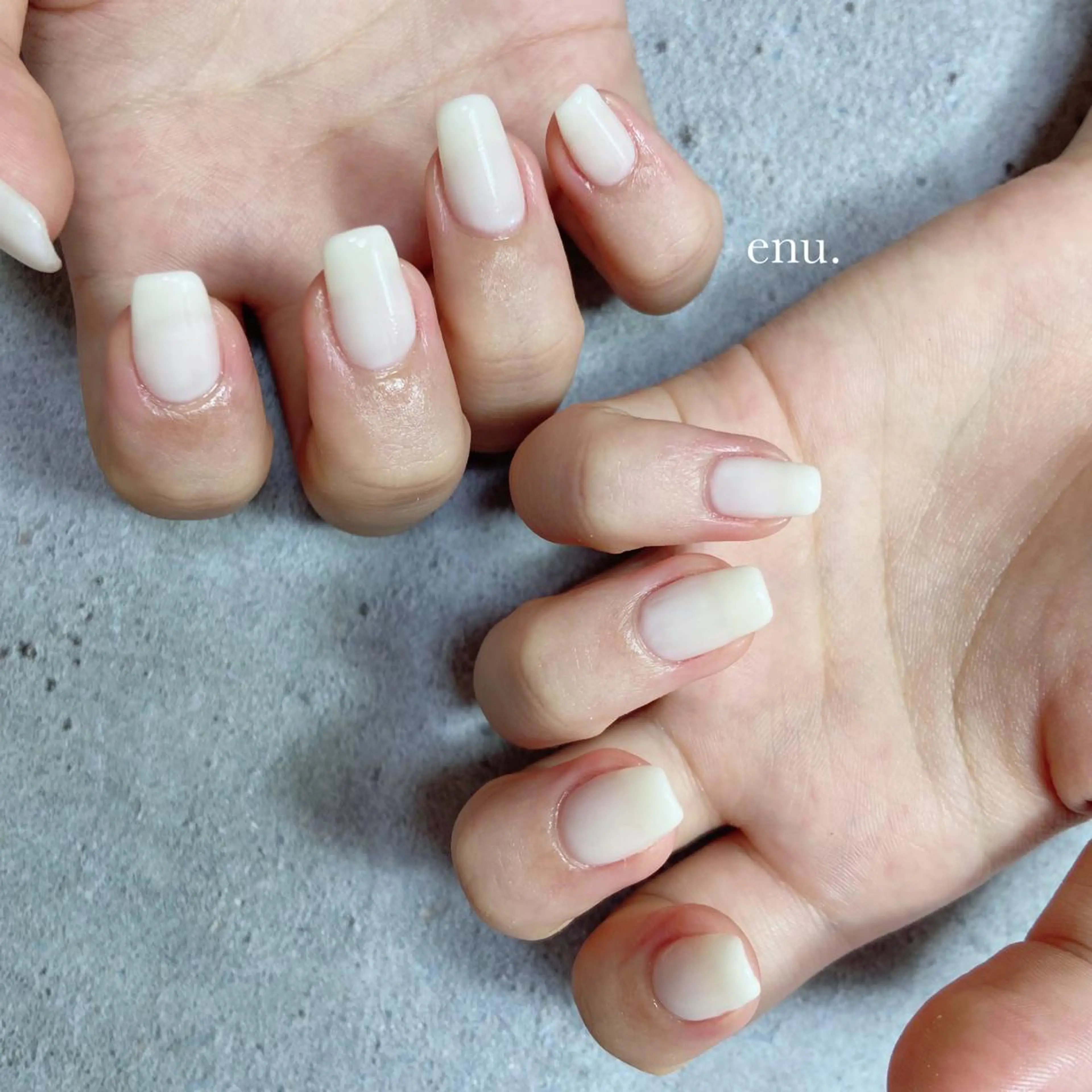 ネイル クリアネイル ホワイト enu. nanakoのネイルデザイン