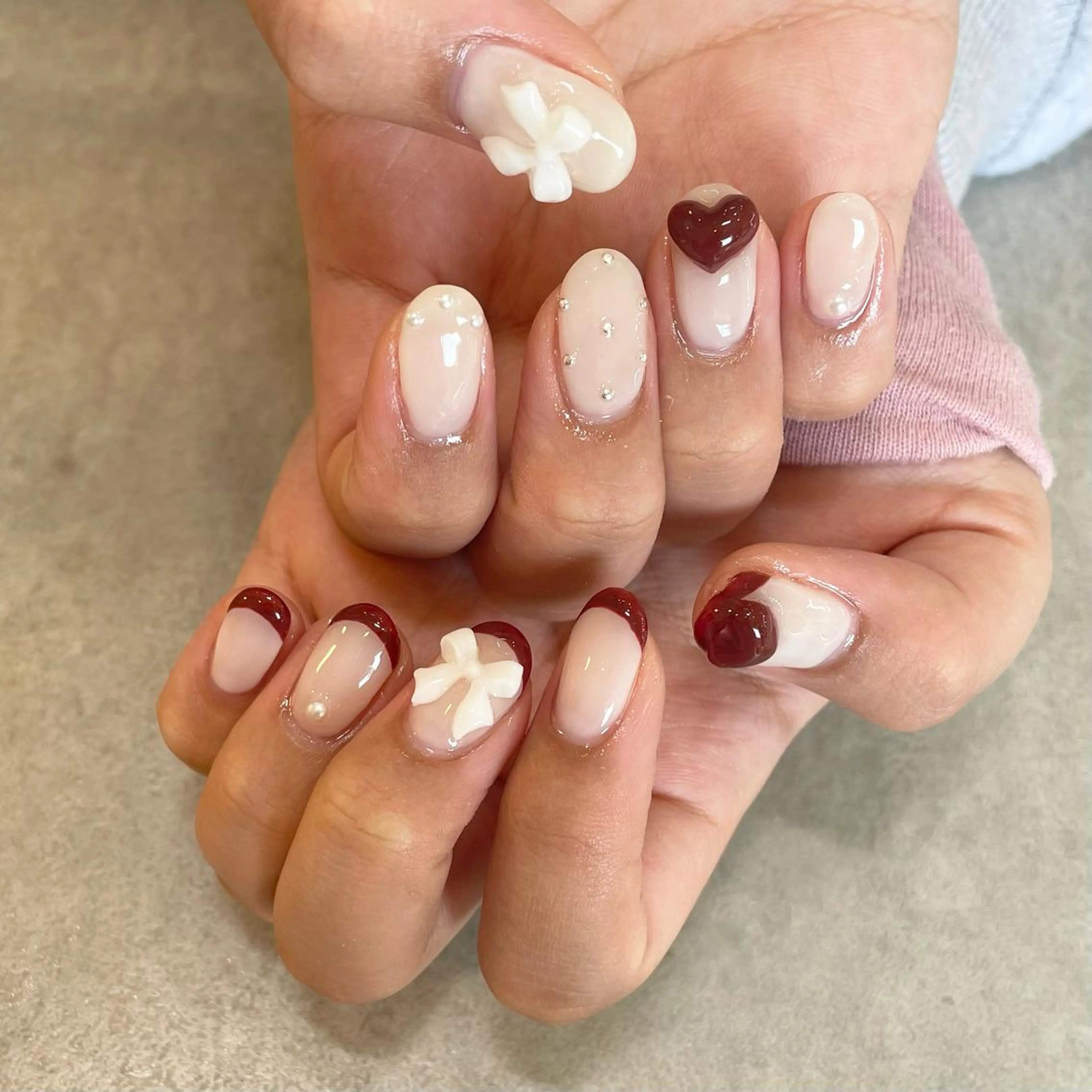 ネイル ハート リボン Nail Salon Gummi.のネイルデザイン
