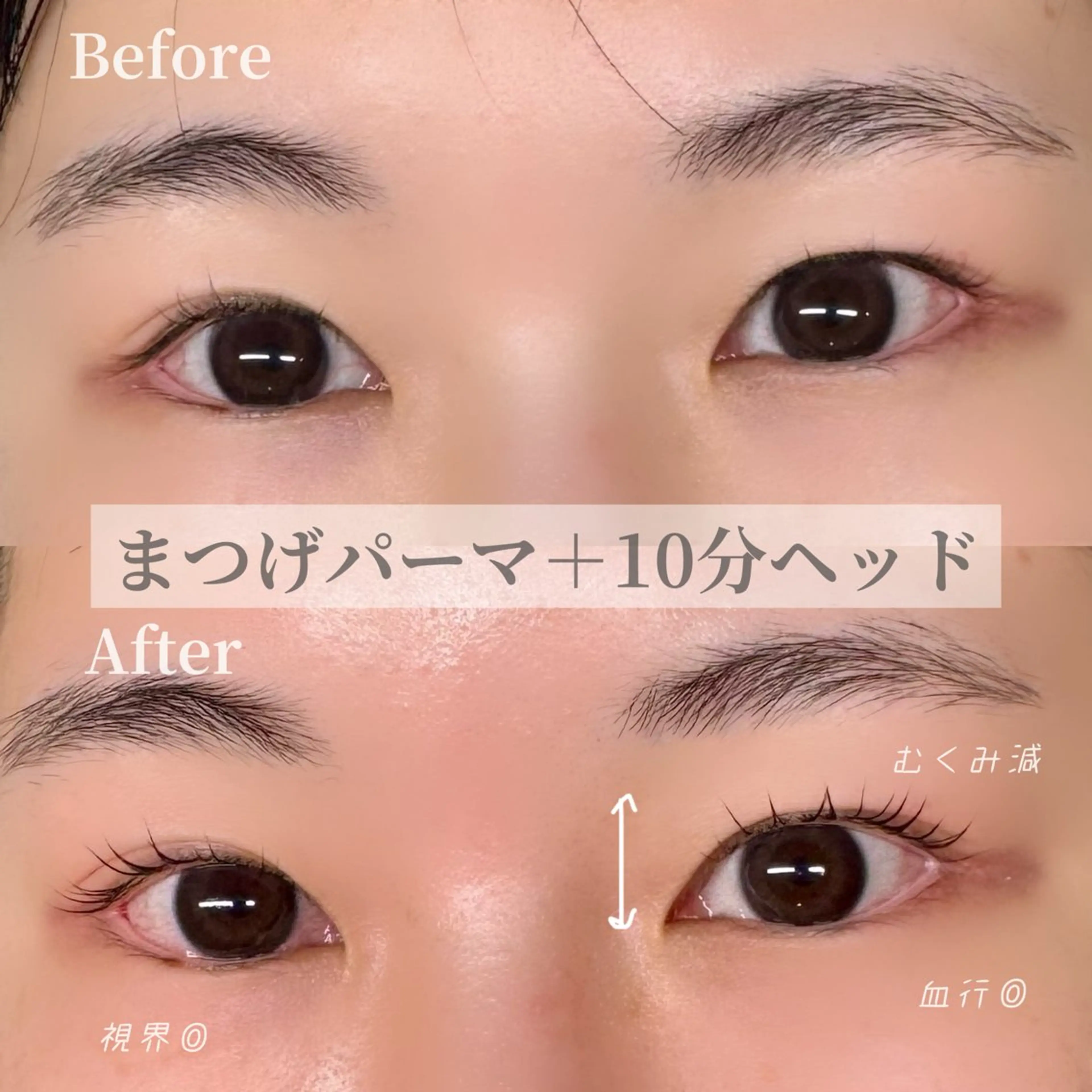 お顔の雰囲気と目元に合わせたまつげパーマ＋パーマが倍長持ち・今時束感フェニックスアイコーティング1本👀の写真