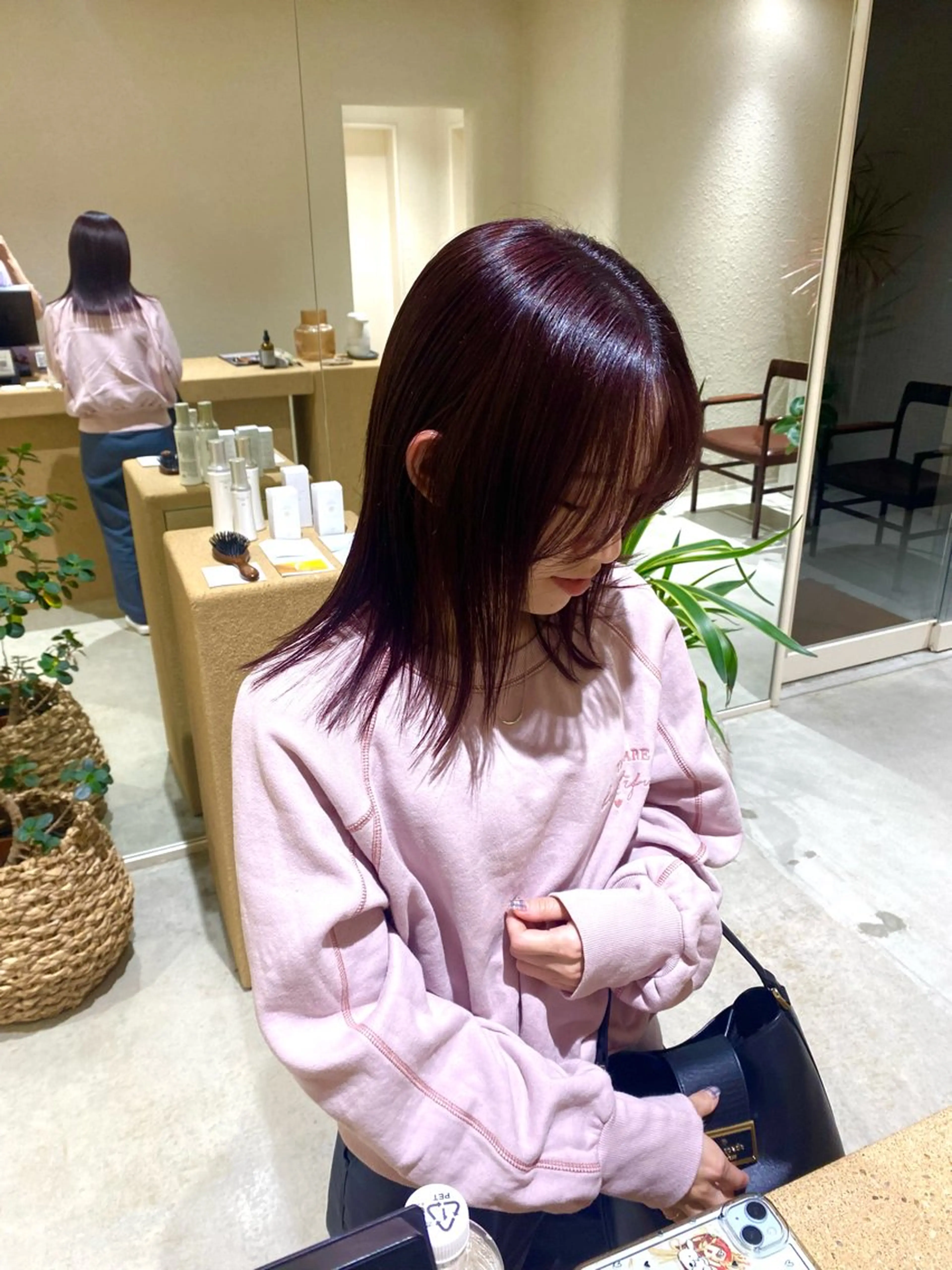 カラー ピンクカラー que所属・que/清水 未蘭のヘアスタイル