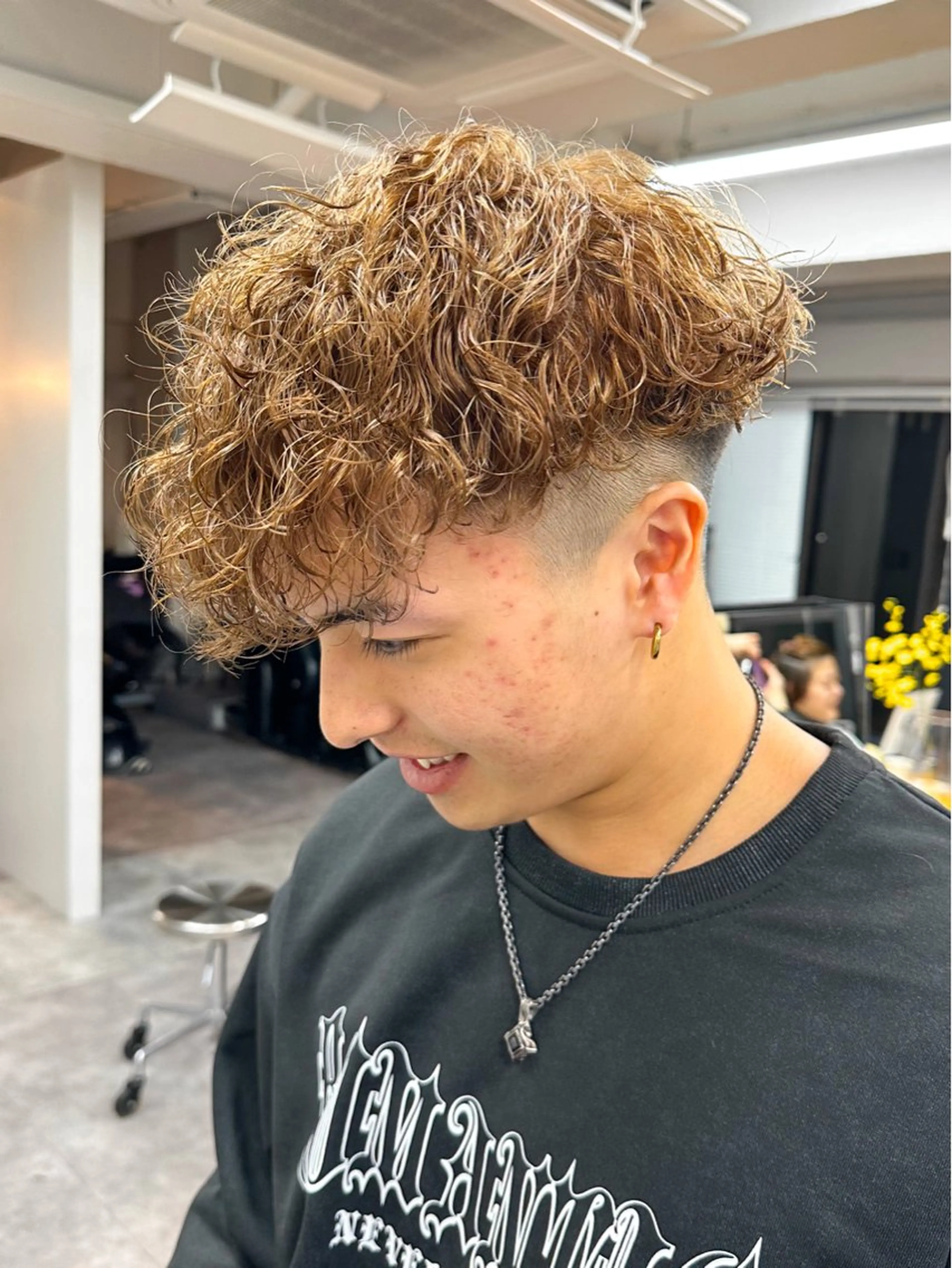 ショート カラー パーマ メンズ メンズパーマ メンズ特化ryoのヘアスタイル