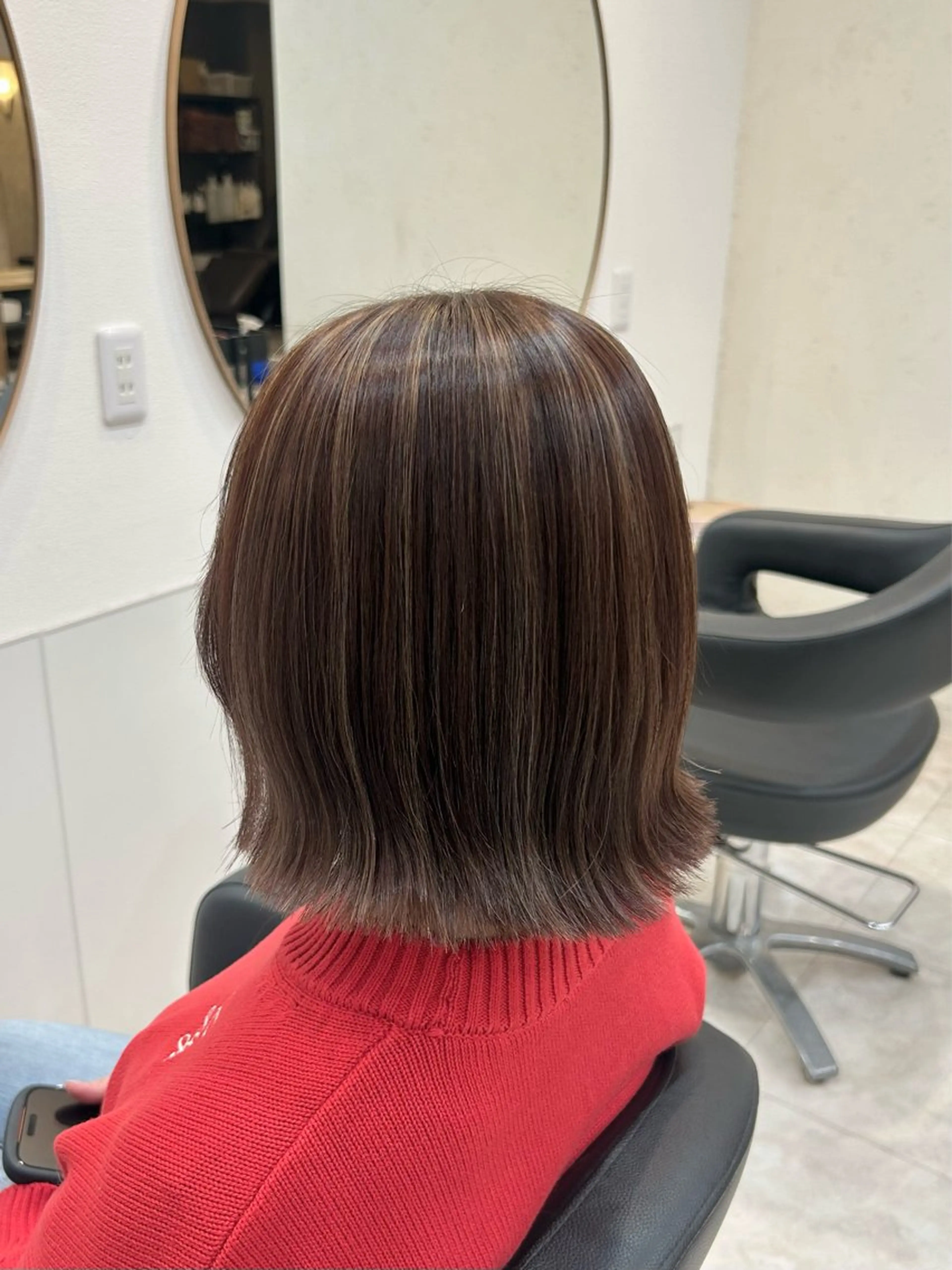 ミディアム カラー ハイライトカラー ハイライト y u i ★ 梅田美容室のヘアスタイル