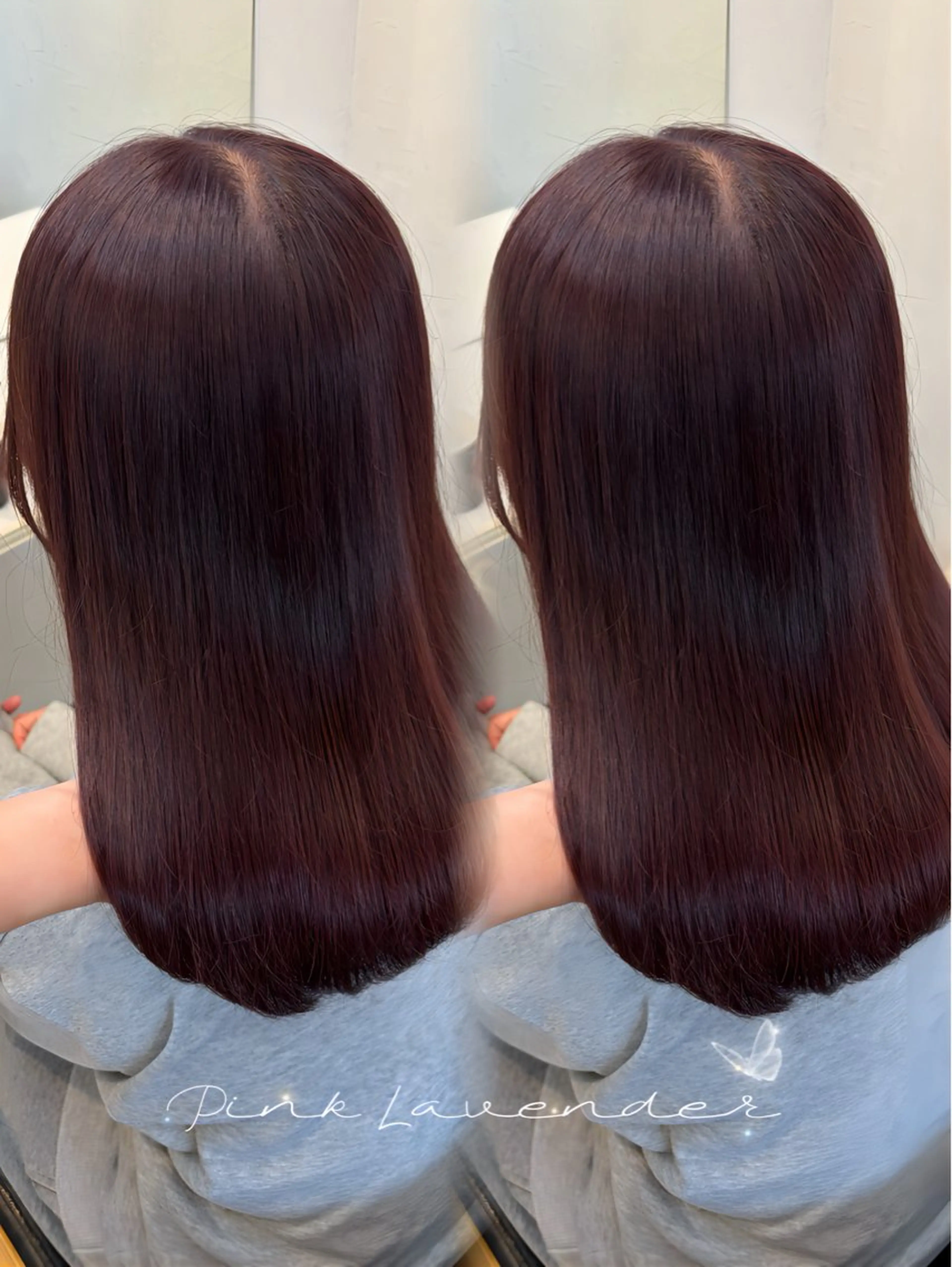ミディアム カラー ブリーチ ラベンダーカラー ブリーチなしカラー ピンクカラー ピンクラベンダー カット ヘアカラー トリートメント MAKO/モテ髪/ ハイトーン/赤みなしのヘアスタイル