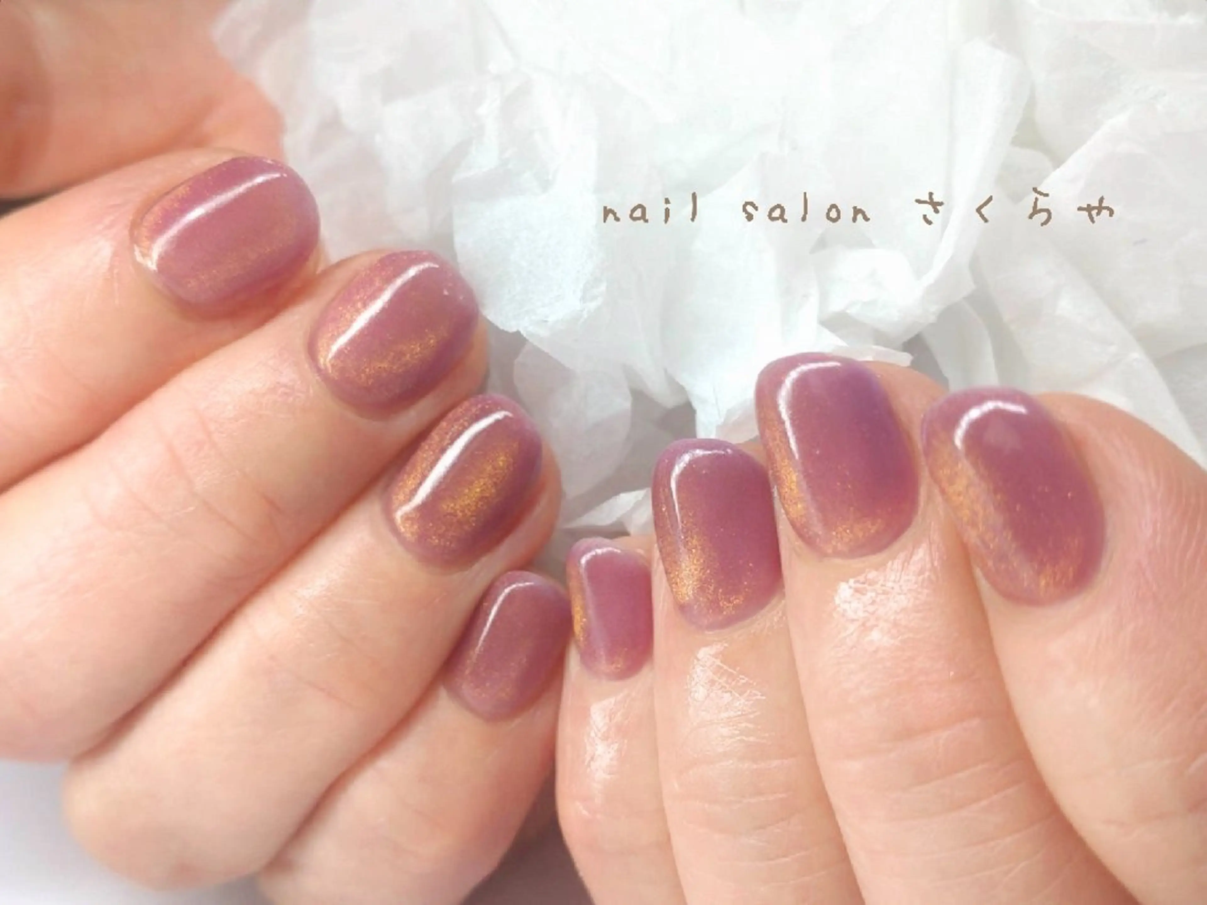 ショート ハンドネイル さくらや❤ パラジェル使用のネイルデザイン