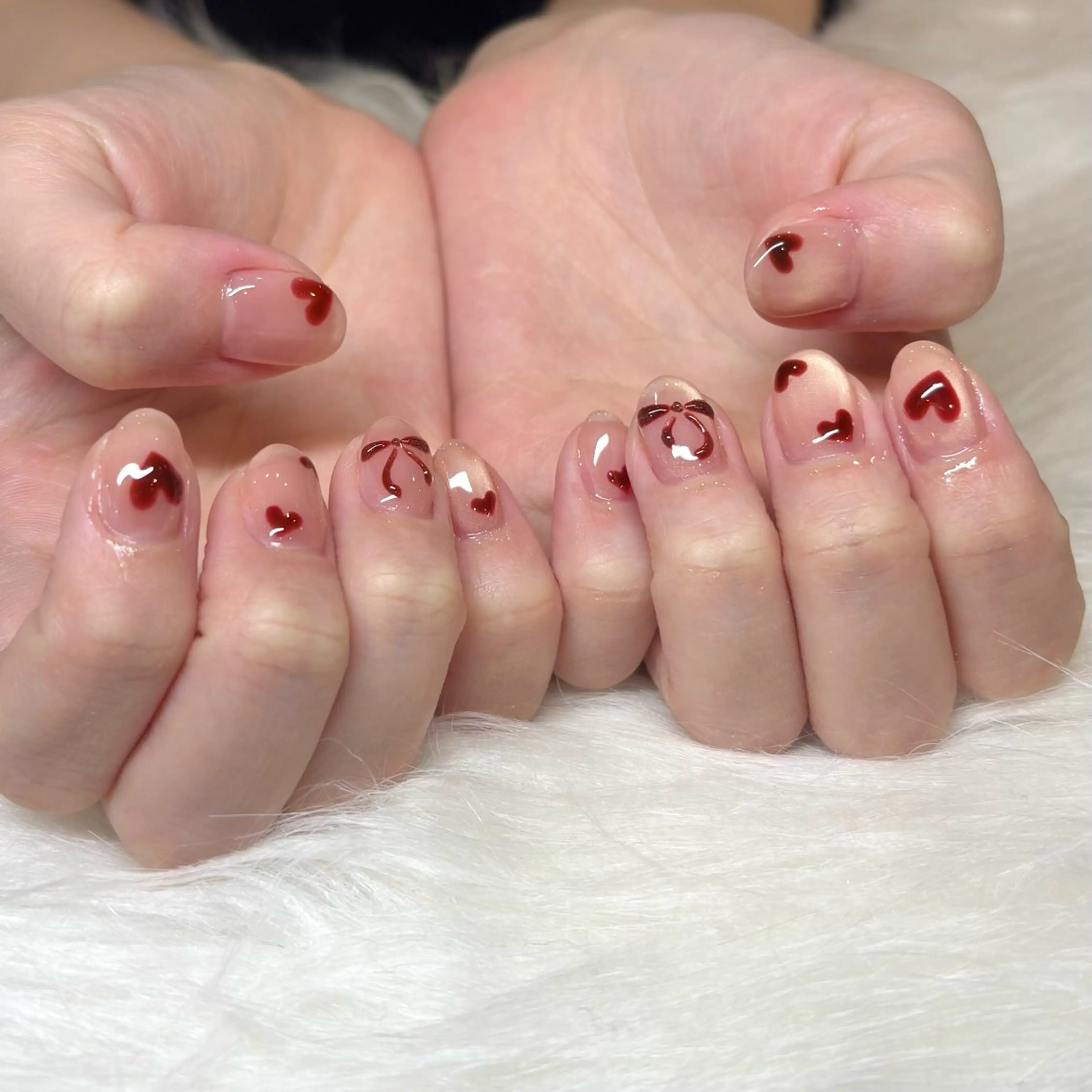 ネイル バレンタイン ハンドネイル HANA ソブエのネイルデザイン