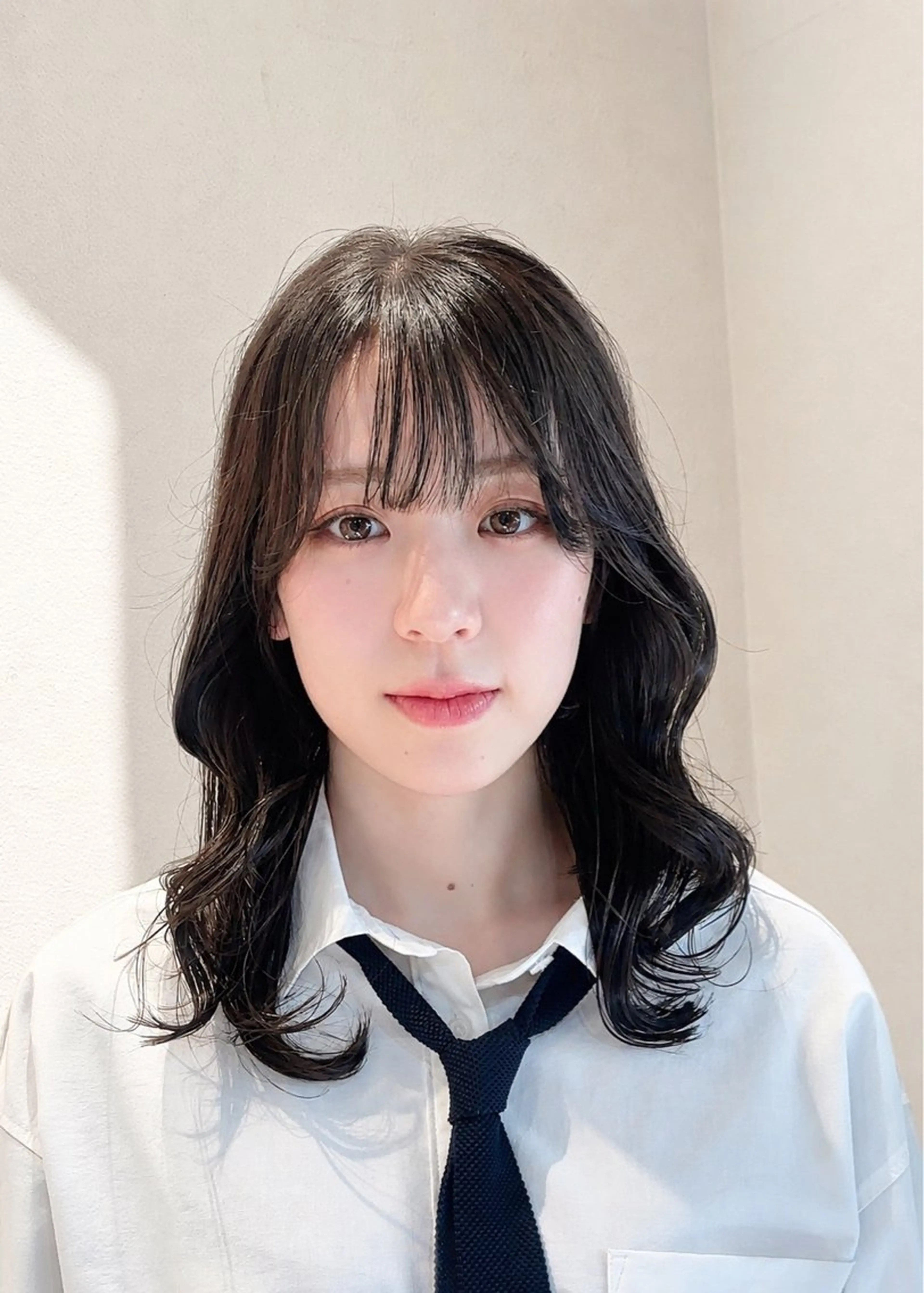セミロング パーマ セミロングパーマ くびれヘア カット パーマ パーマ/髪質改善 【榎本千夏】のヘアスタイル