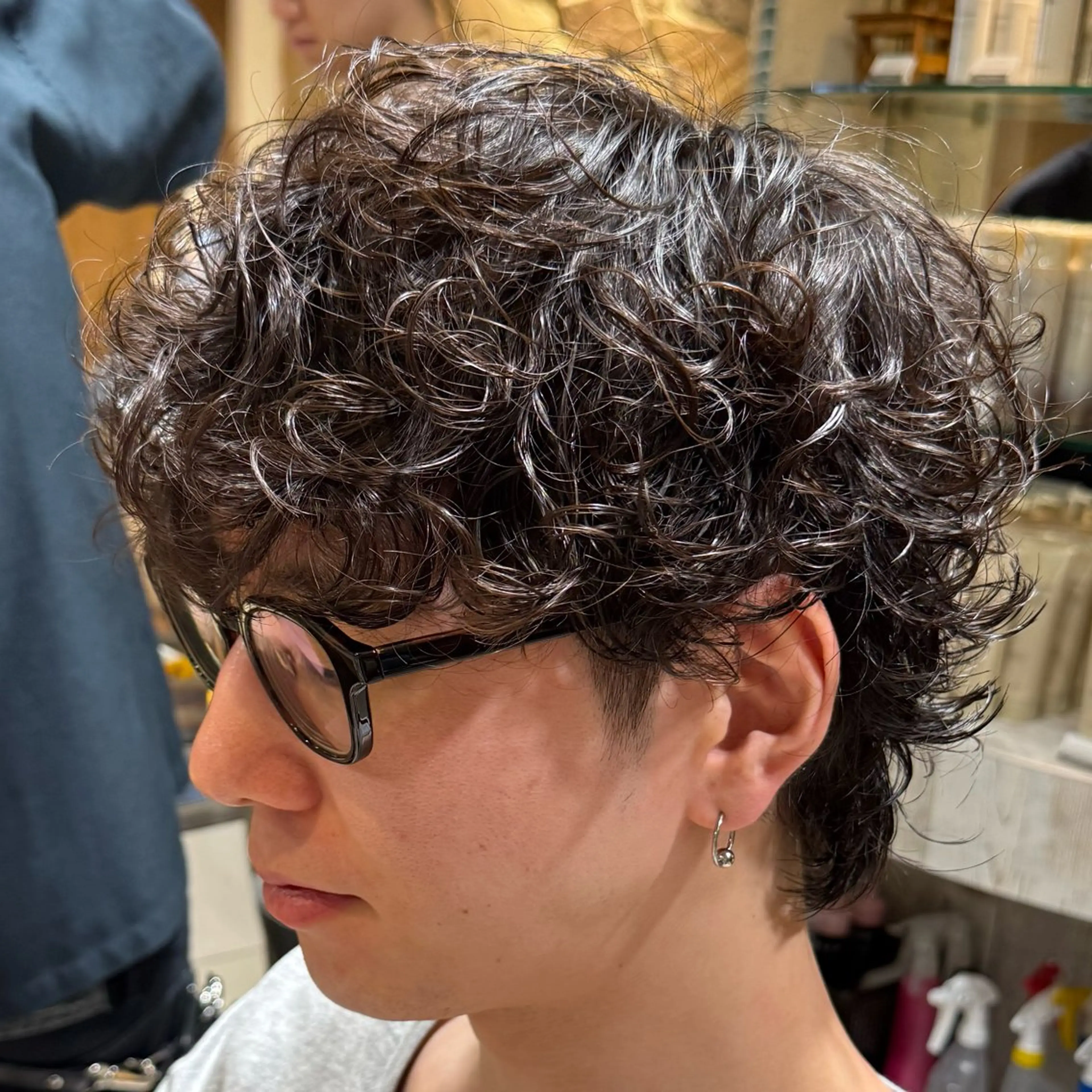 ショート カラー パーマ ヘアアレンジ メンズ カット パーマ 新宿のパーマ職人/ メンズパーマ/石見のヘアスタイル