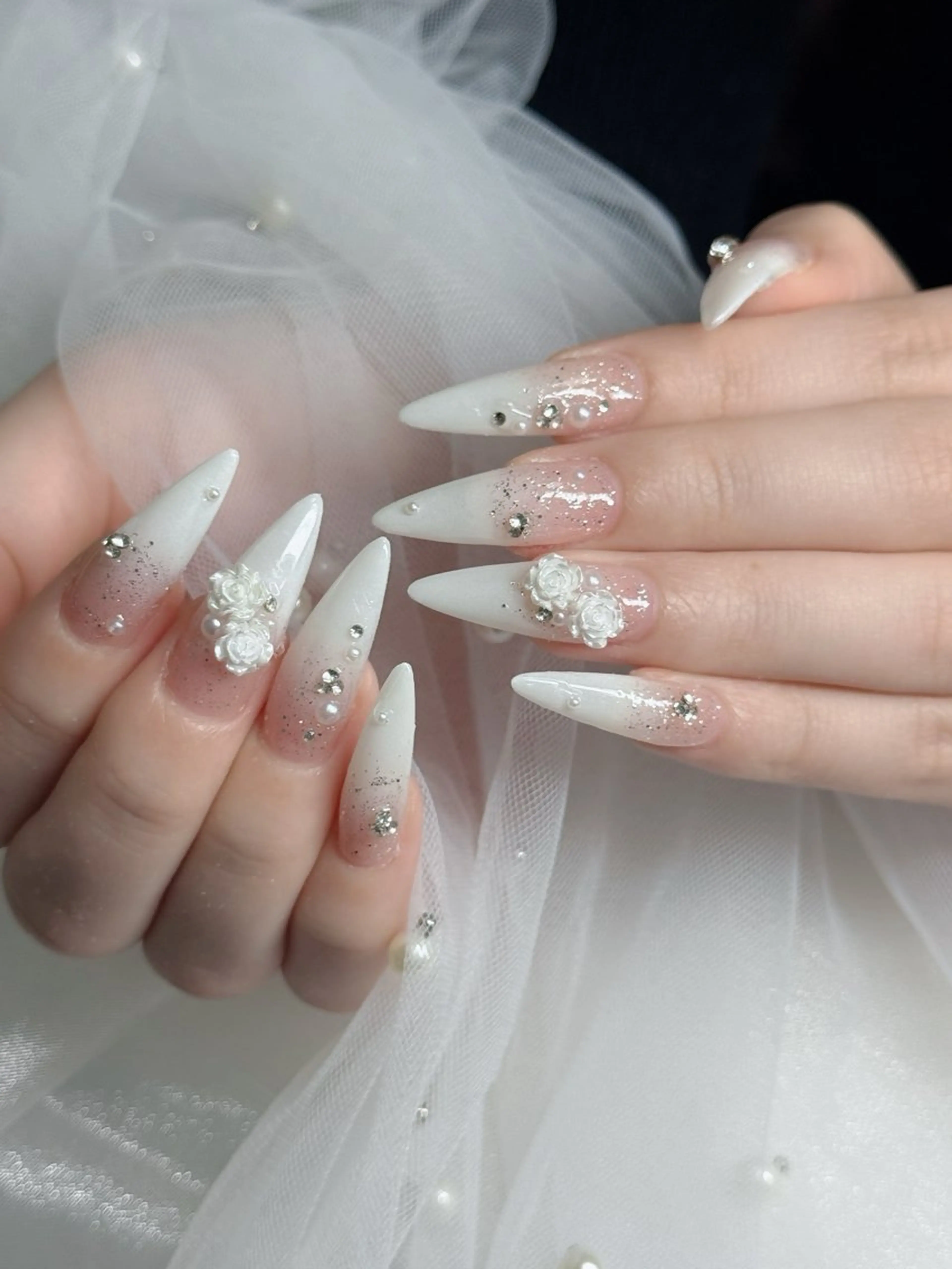 ネイル フットネイル フレンチネイル グラデーション 韓国ネイル ロングネイル ハンドネイル Hani Nail Salonのネイルデザイン