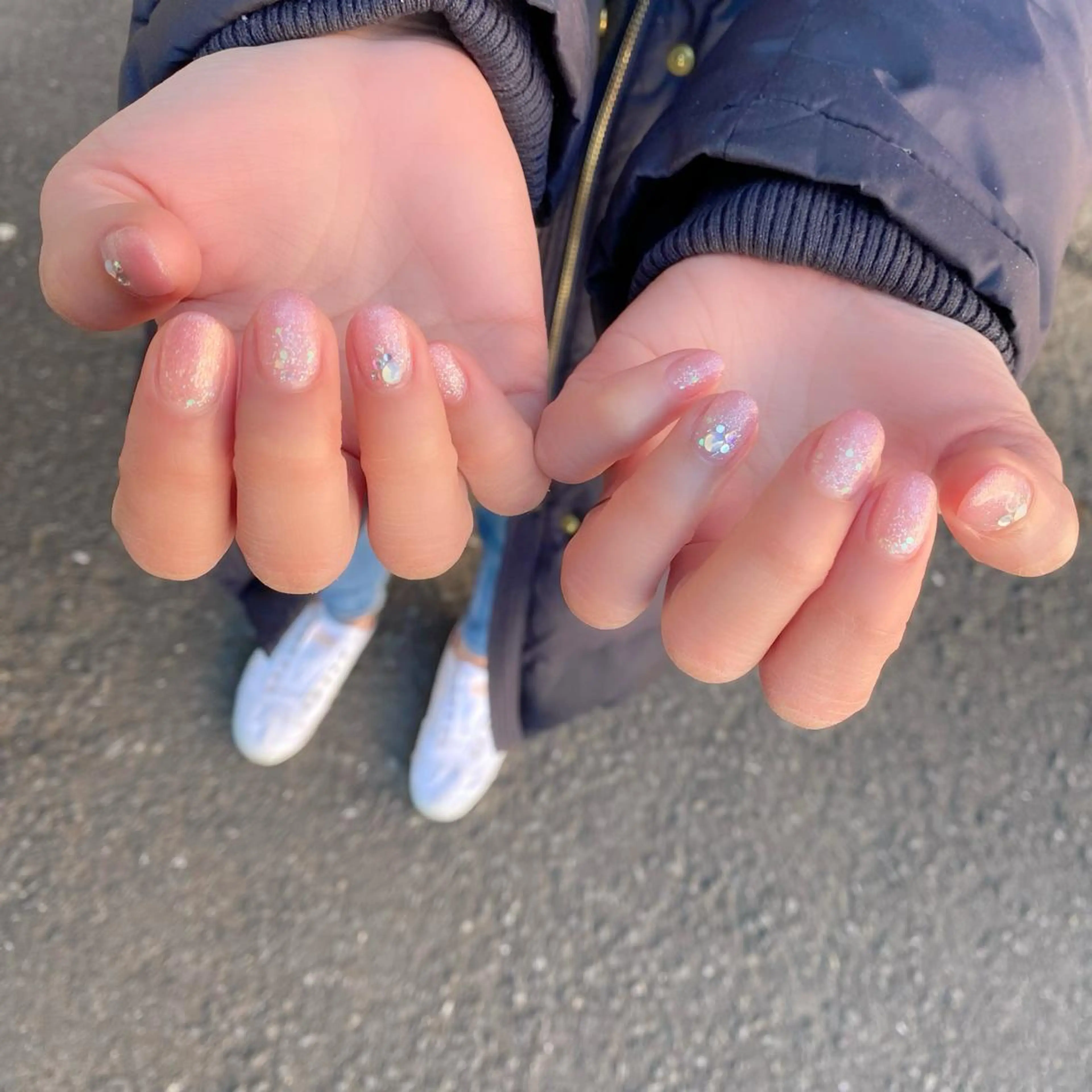 ネイル ジェルネイル グラデーション キラキラネイル ピンク 春ネイル ハンドネイル Salon Kのネイルデザイン