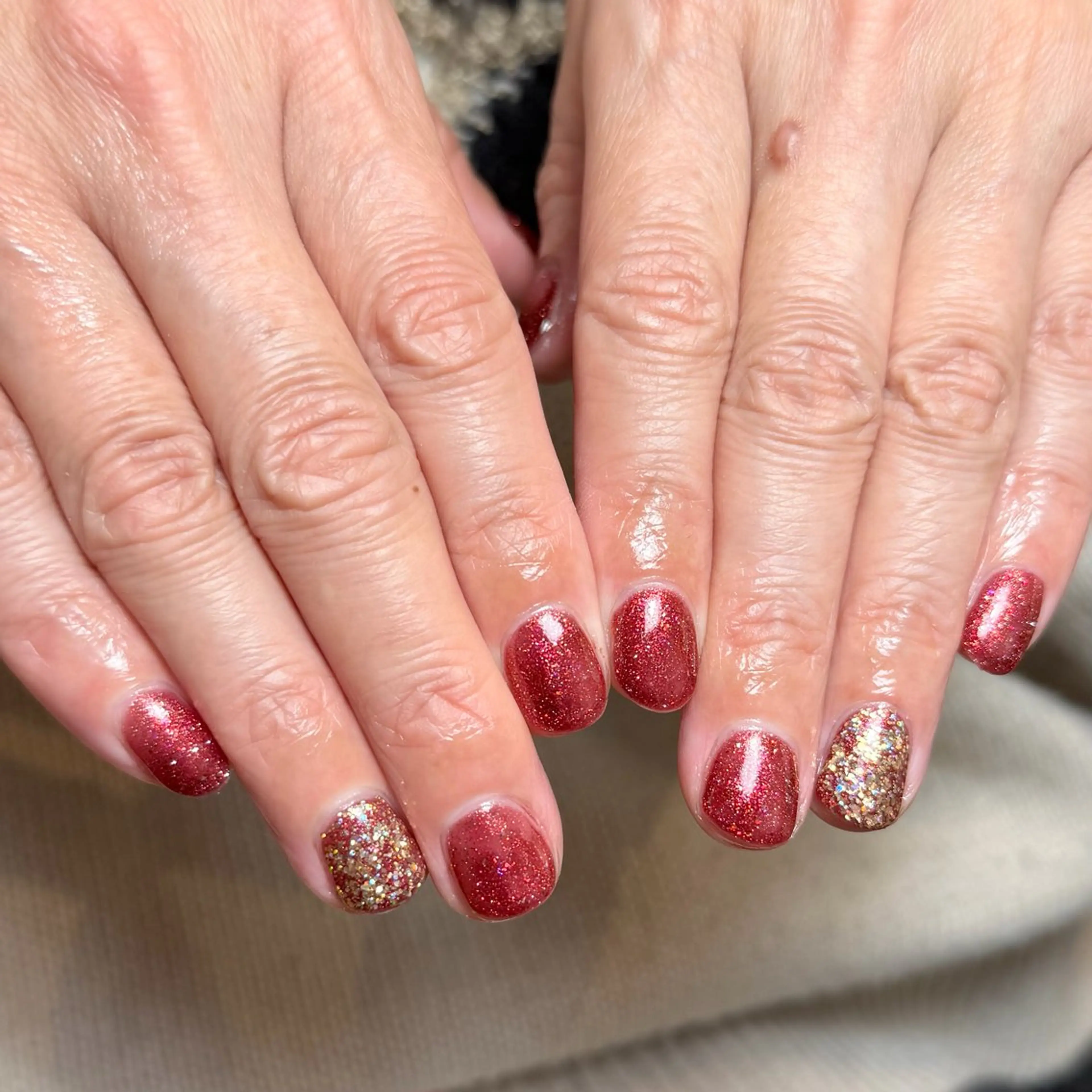 ネイル ラメ(グリッター) WHITE NAIL Nanamiのネイルデザイン