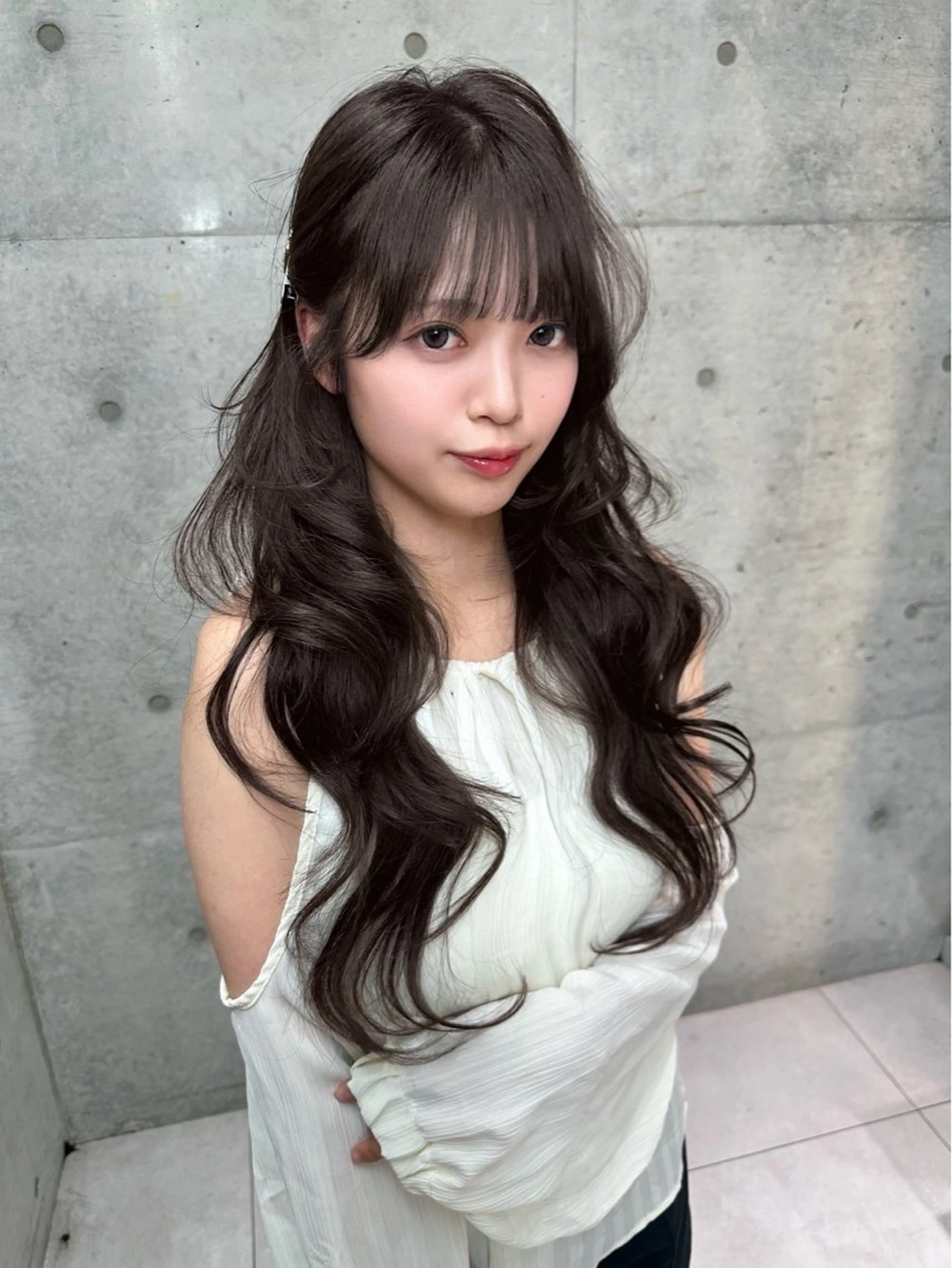 ロング くびれヘア ヨシンモリ 韓国風ヘア レイヤーカット 美実 ♡のヘアスタイル