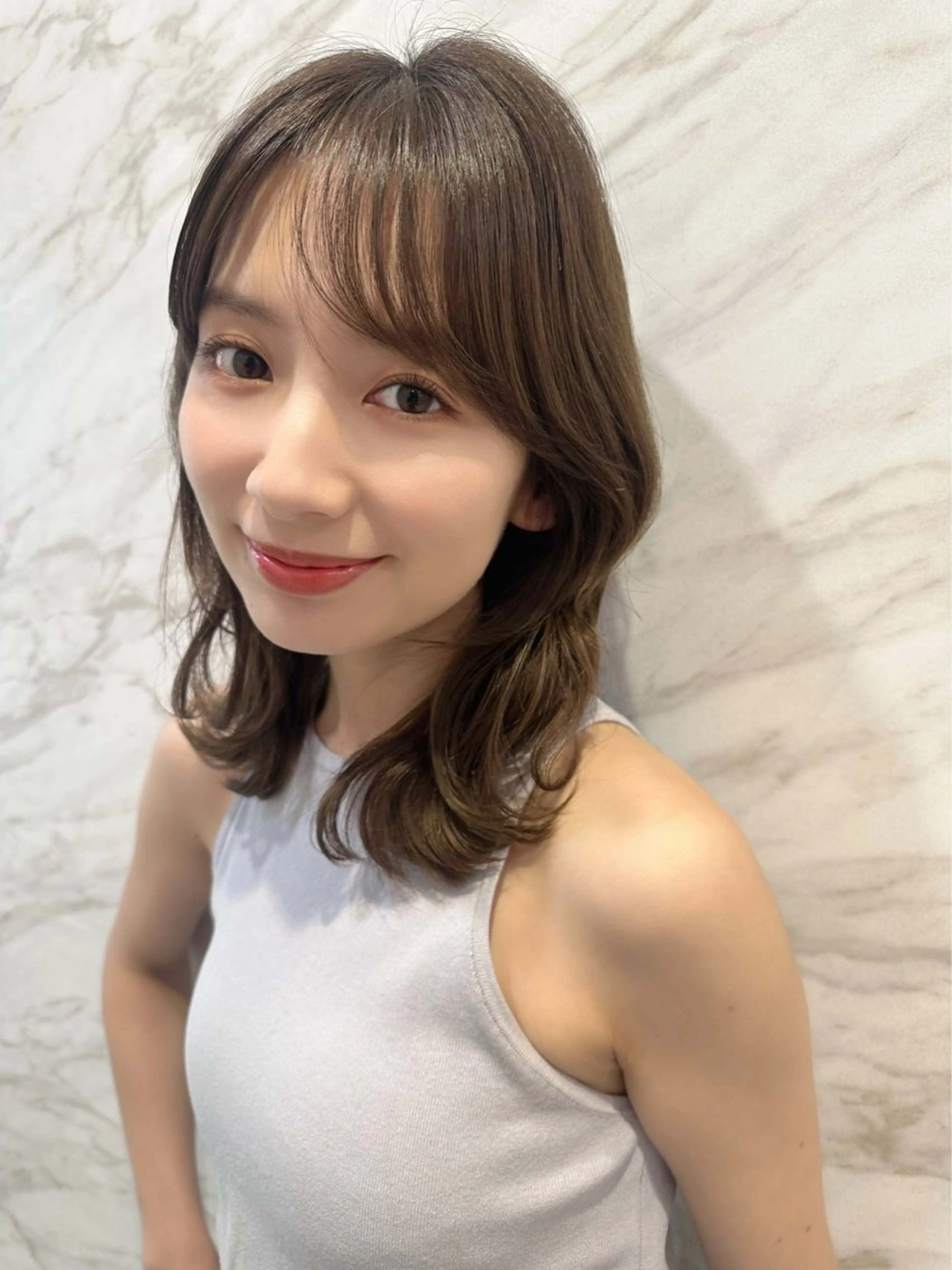 ミディアム くびれヘア 韓国風ヘア レイヤーカット 銀座副店長/レイヤー /髪質改善/田島のヘアスタイル