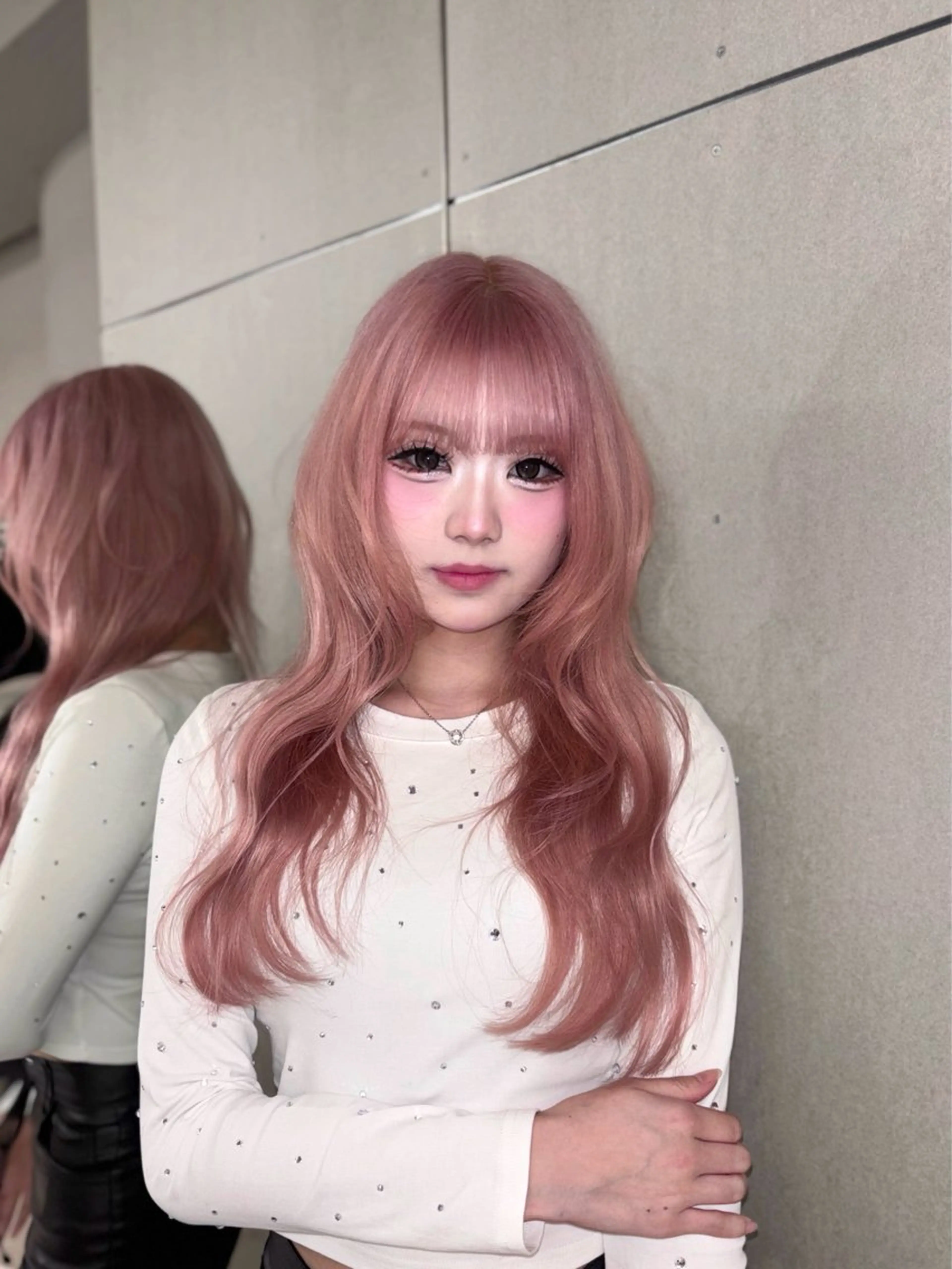 ロング カラー 透明感カラー ピンクカラー ヘアカラー 名駅/GEM lit risaのヘアスタイル