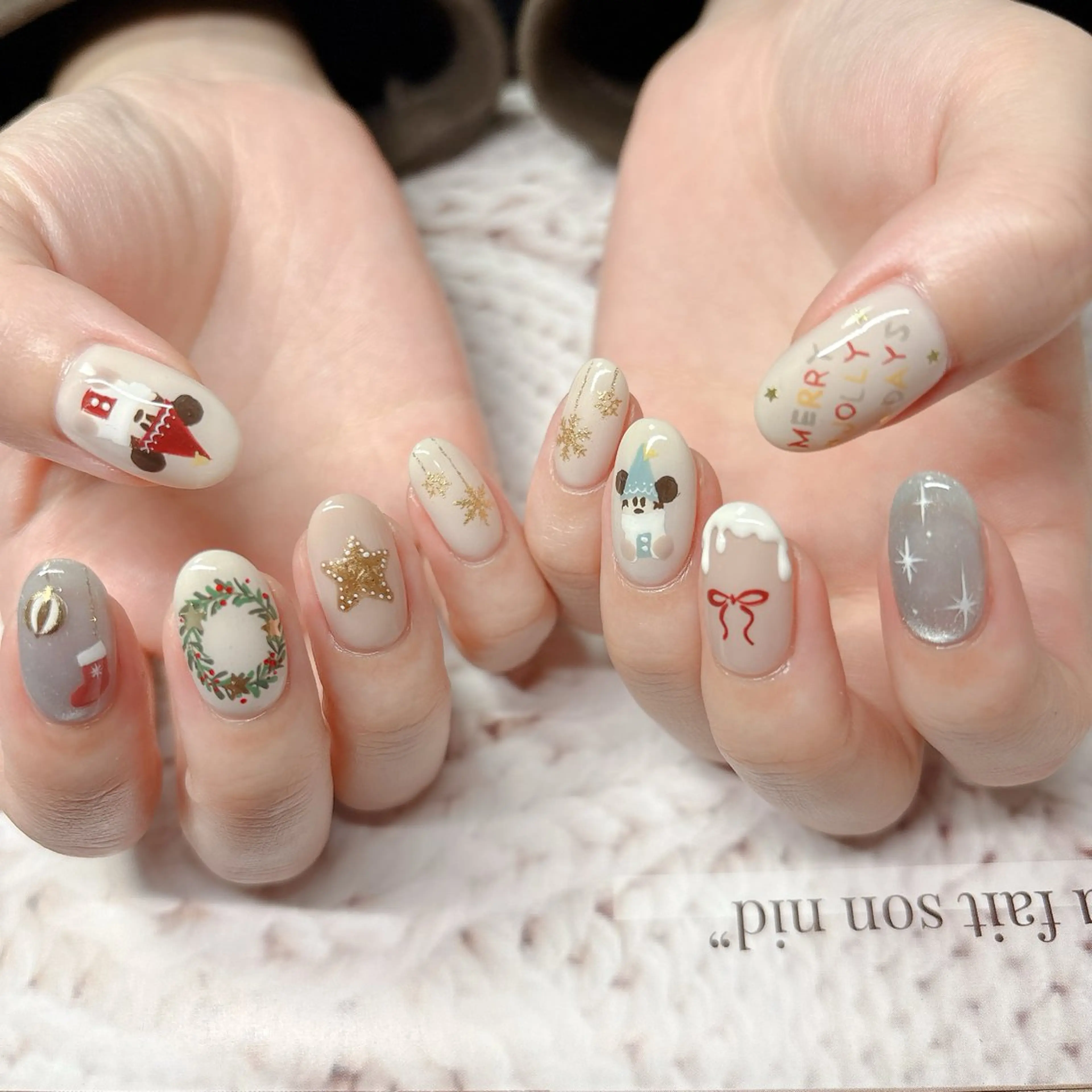 ネイル 冬ネイル クリスマス ハンドネイル nailsalon Asryのネイルデザイン