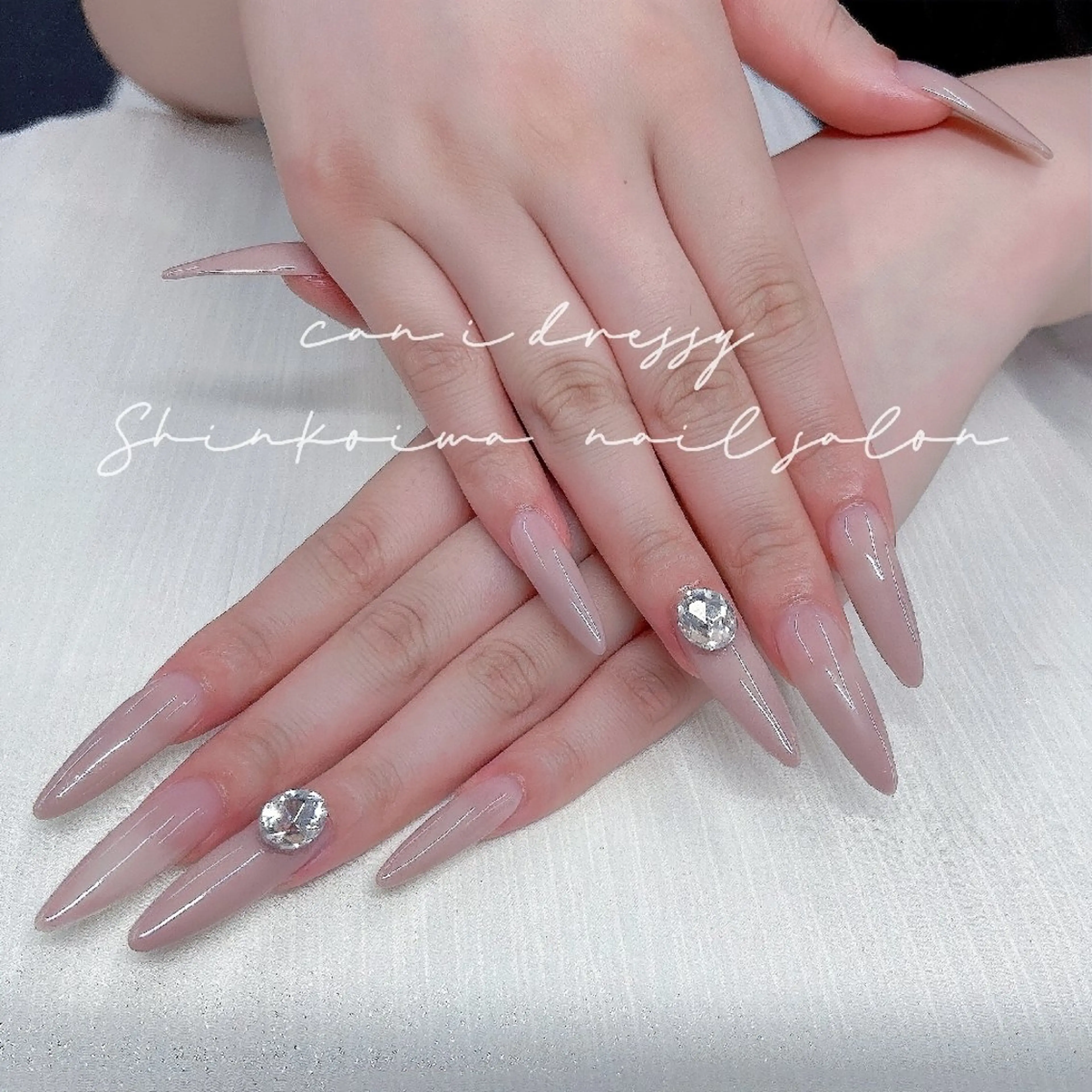 ネイル 長さ出し グラデーション ロングネイル シンプルネイル ハンドネイル キャンアイドレッシー 新小岩のネイルデザイン