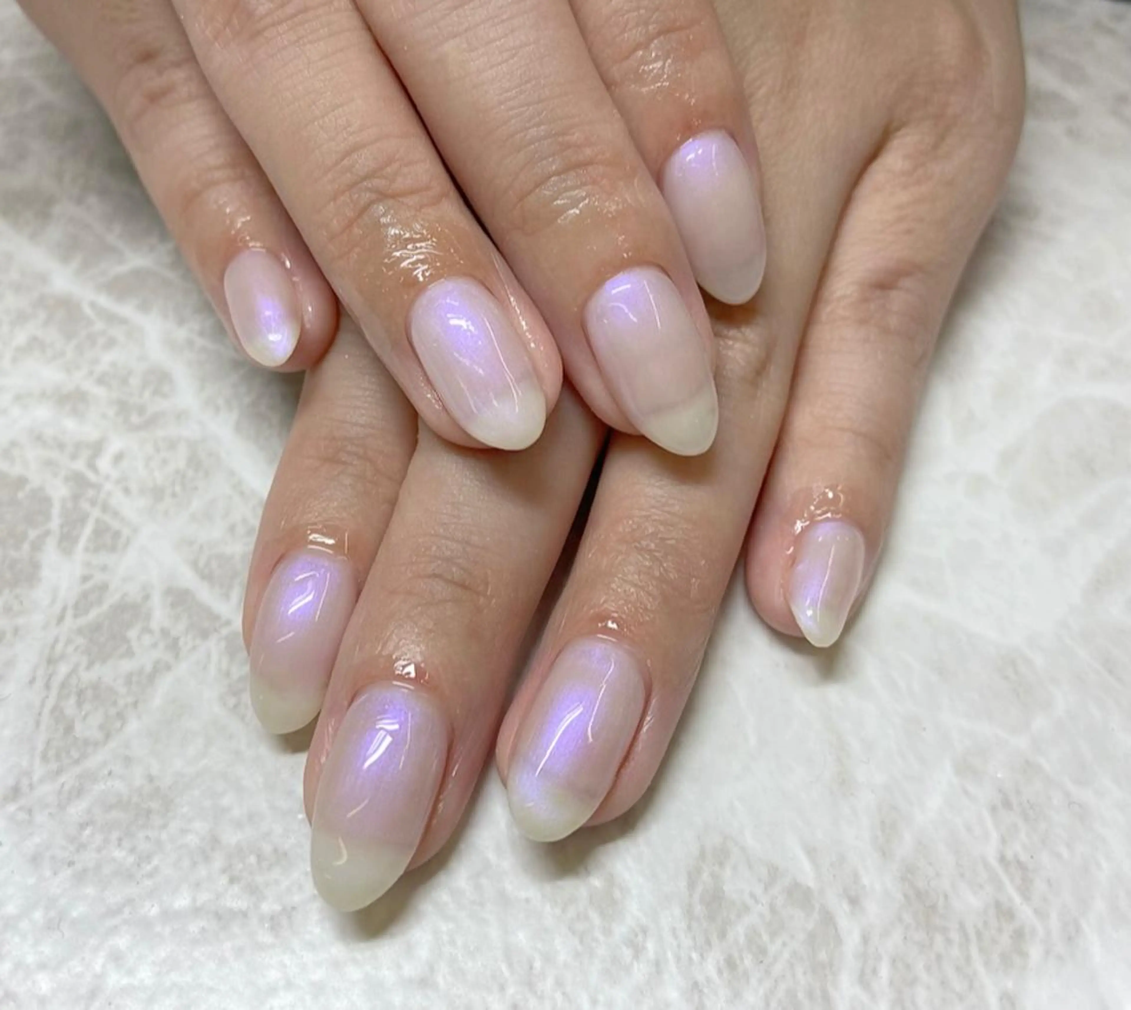 ネイル ブルー ホワイト 🧸熊谷 かほ🧸のネイルデザイン