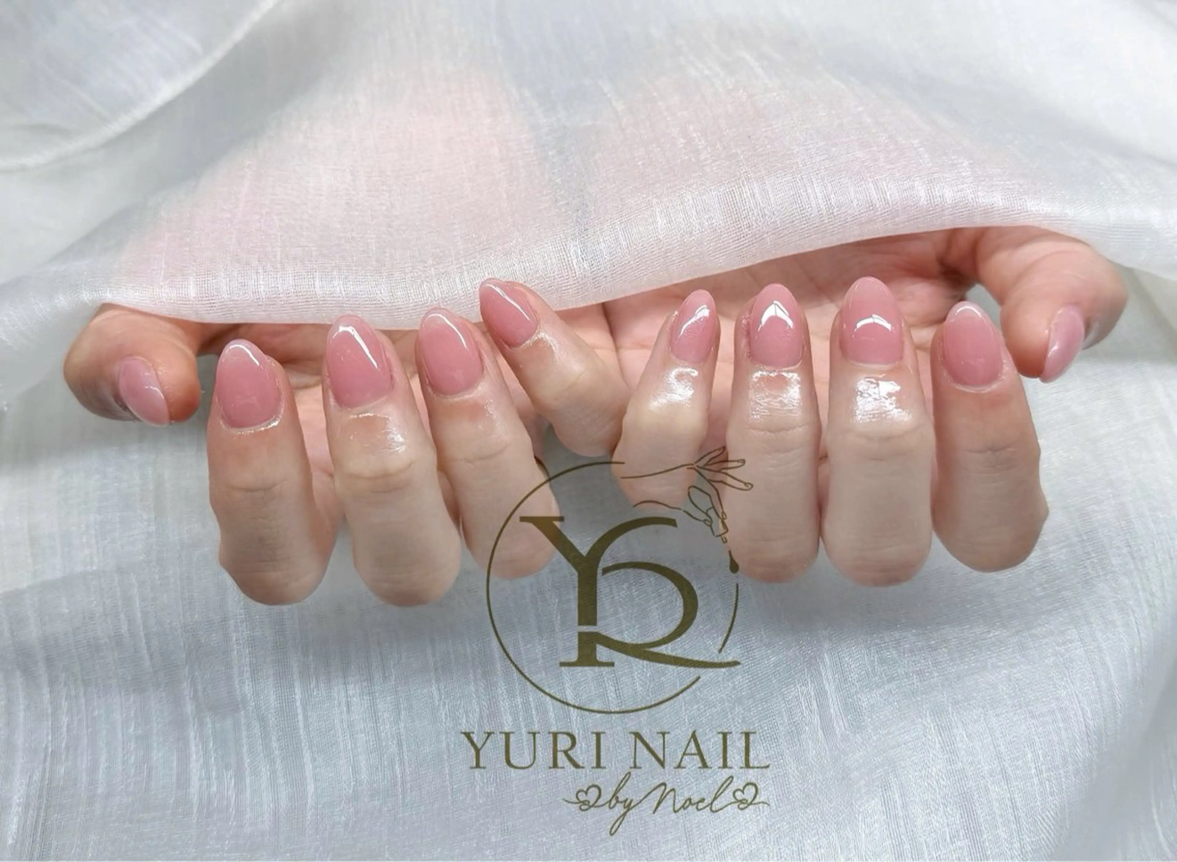 ネイル オーロラネイル ブルー チークネイル フレンチネイル ジェルネイル ハンドネイル フットネイル YURI Nail Funabashiのネイルデザイン