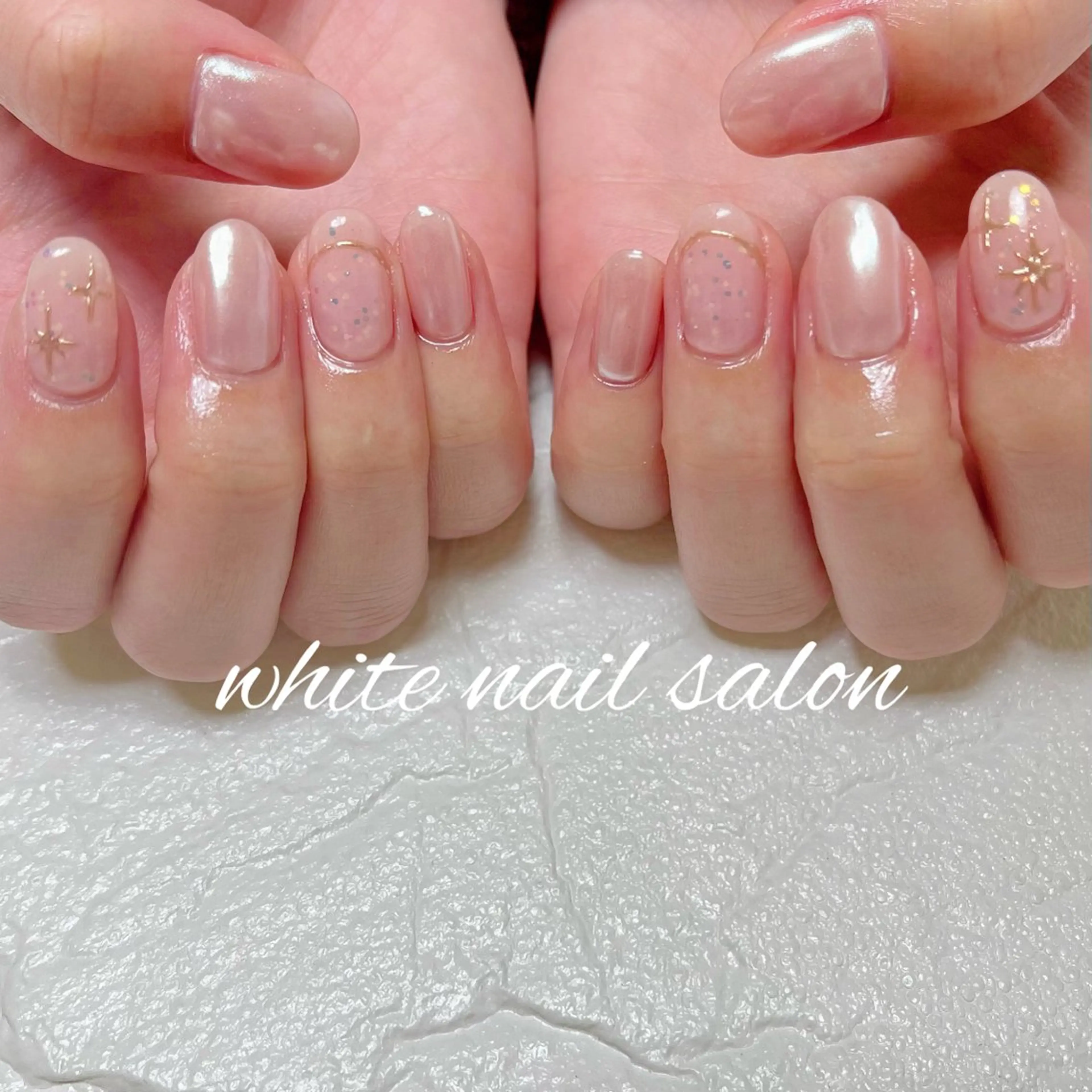ネイル ラメ(グリッター) 持ち込み ハンドネイル white nail salonのネイルデザイン