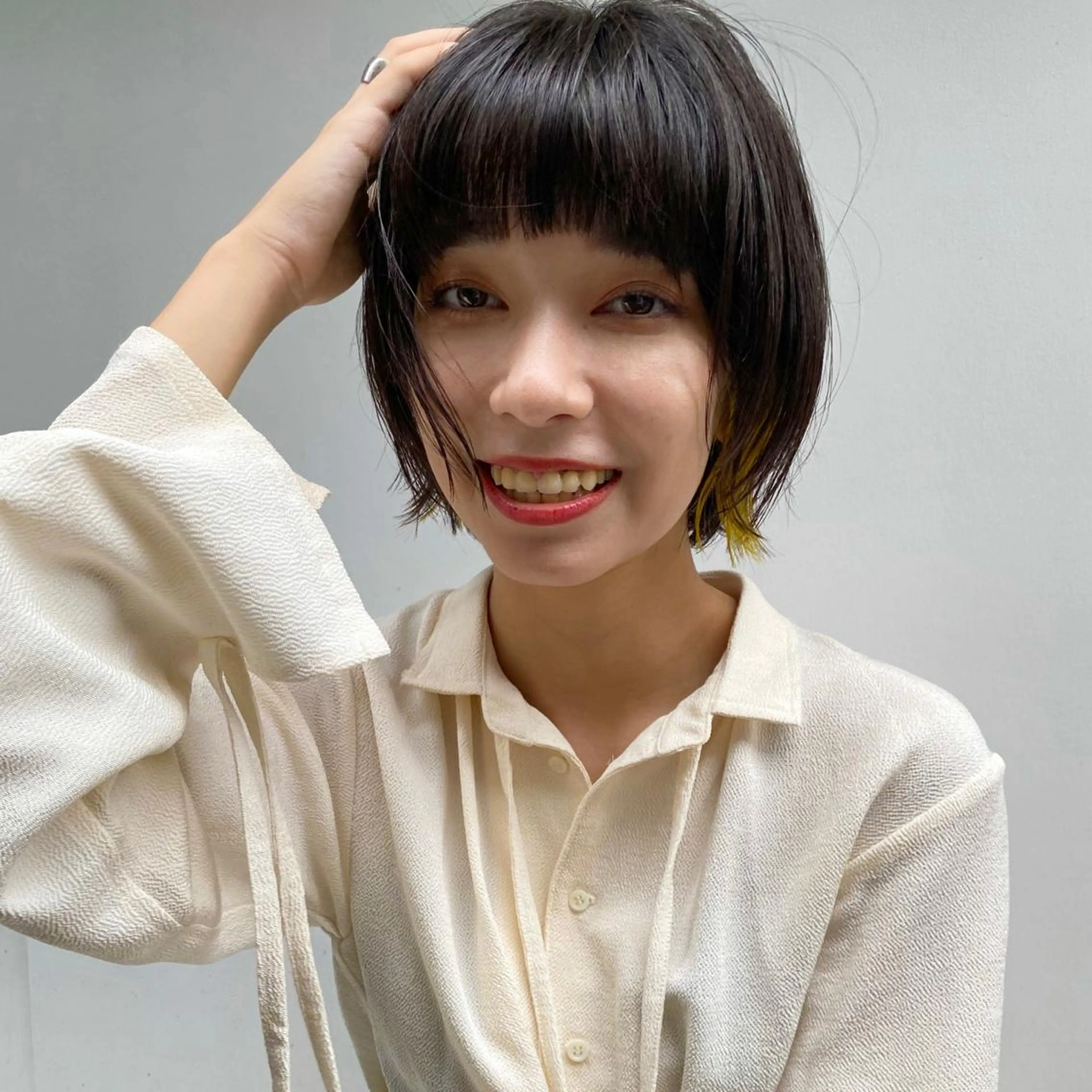 ショート カラー パーマ ヘアアレンジ 無料カットモデル募集 🌱ひょうがのヘアスタイル