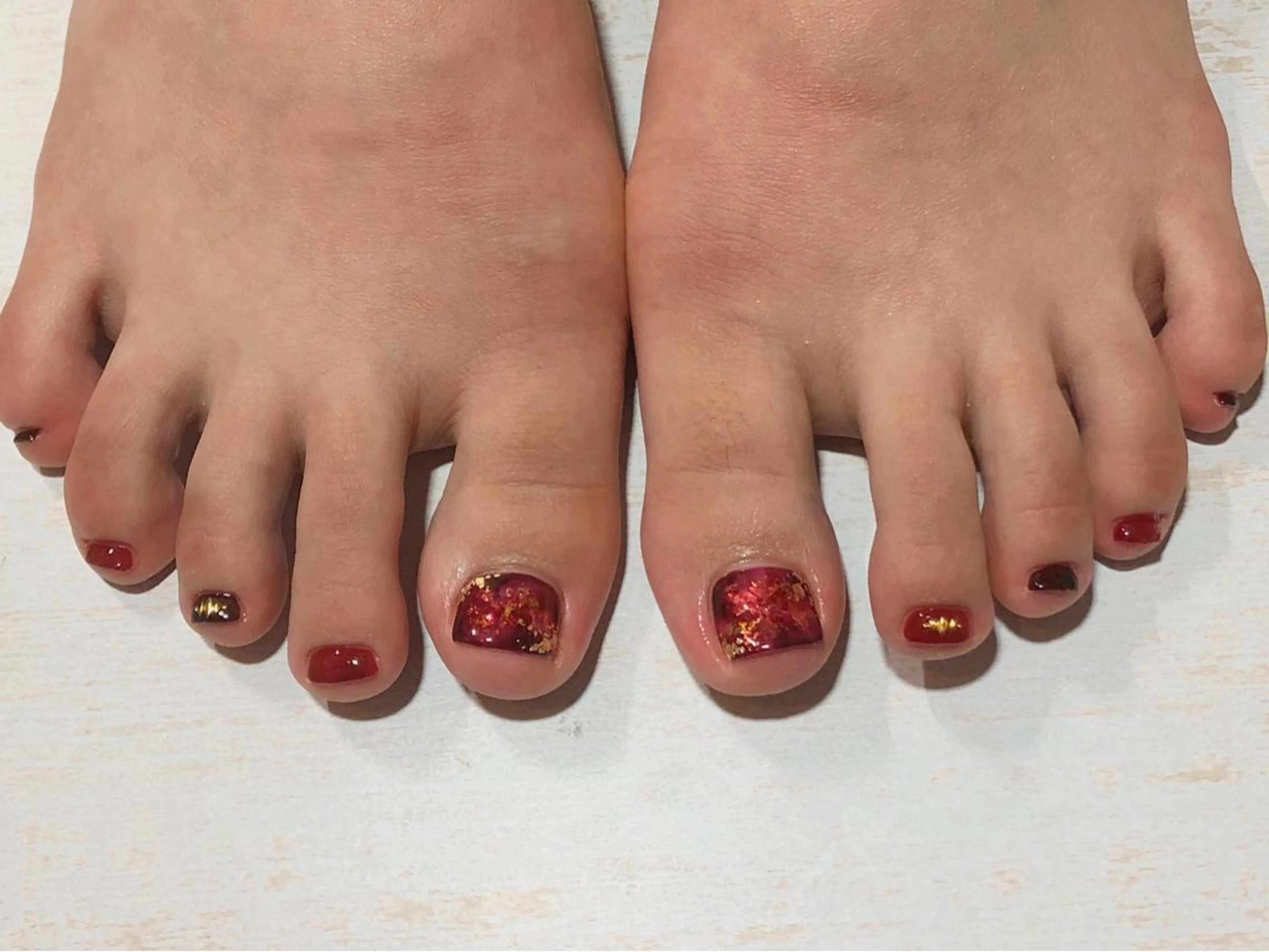 ネイル フットネイル 𖡼 yumenoのネイルデザイン