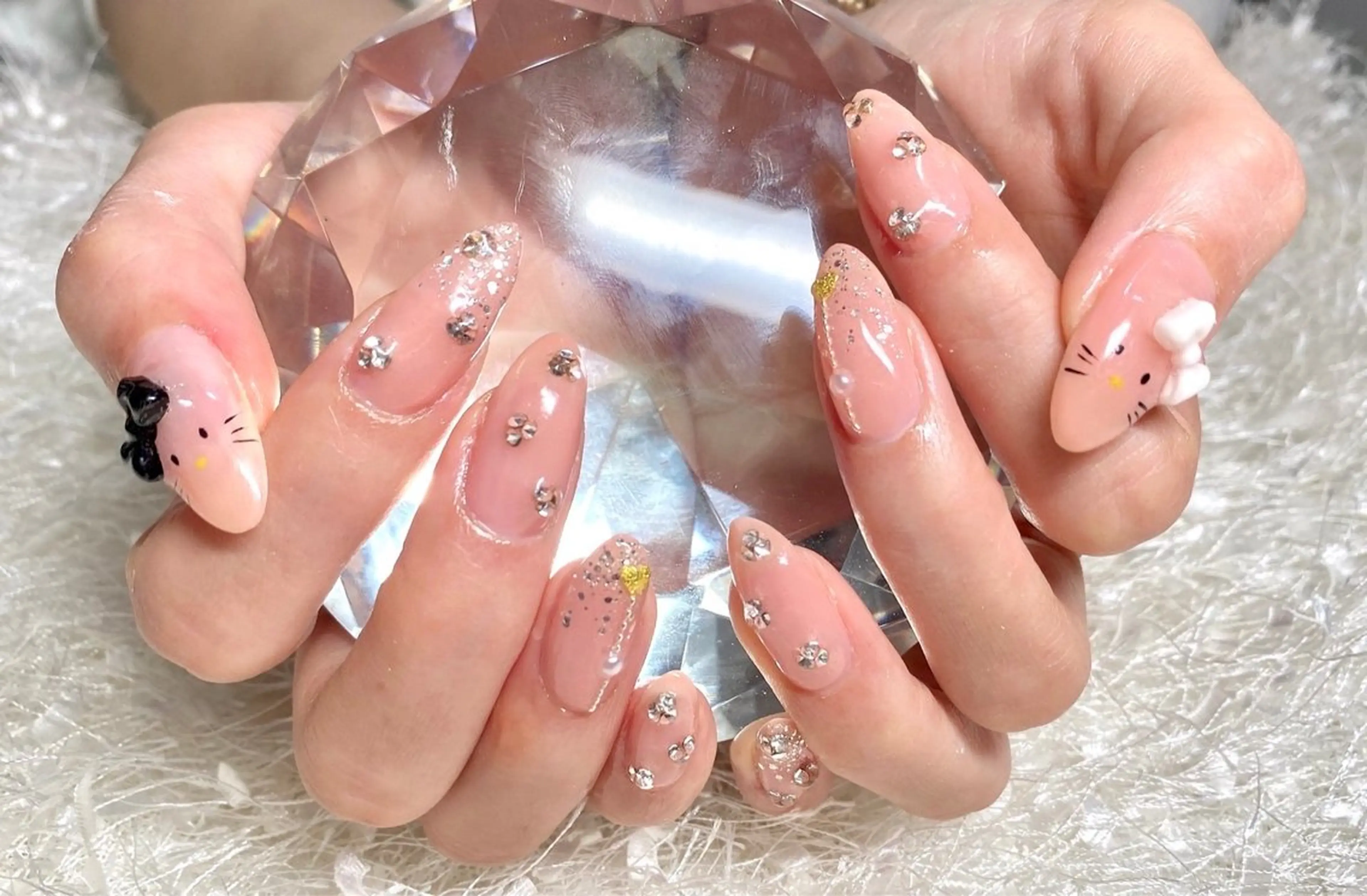 ネイル 長さ出し フレンチネイル ジェルネイル グラデーション ハート ハンドネイル Nail&eye Belire 新宿のネイルデザイン