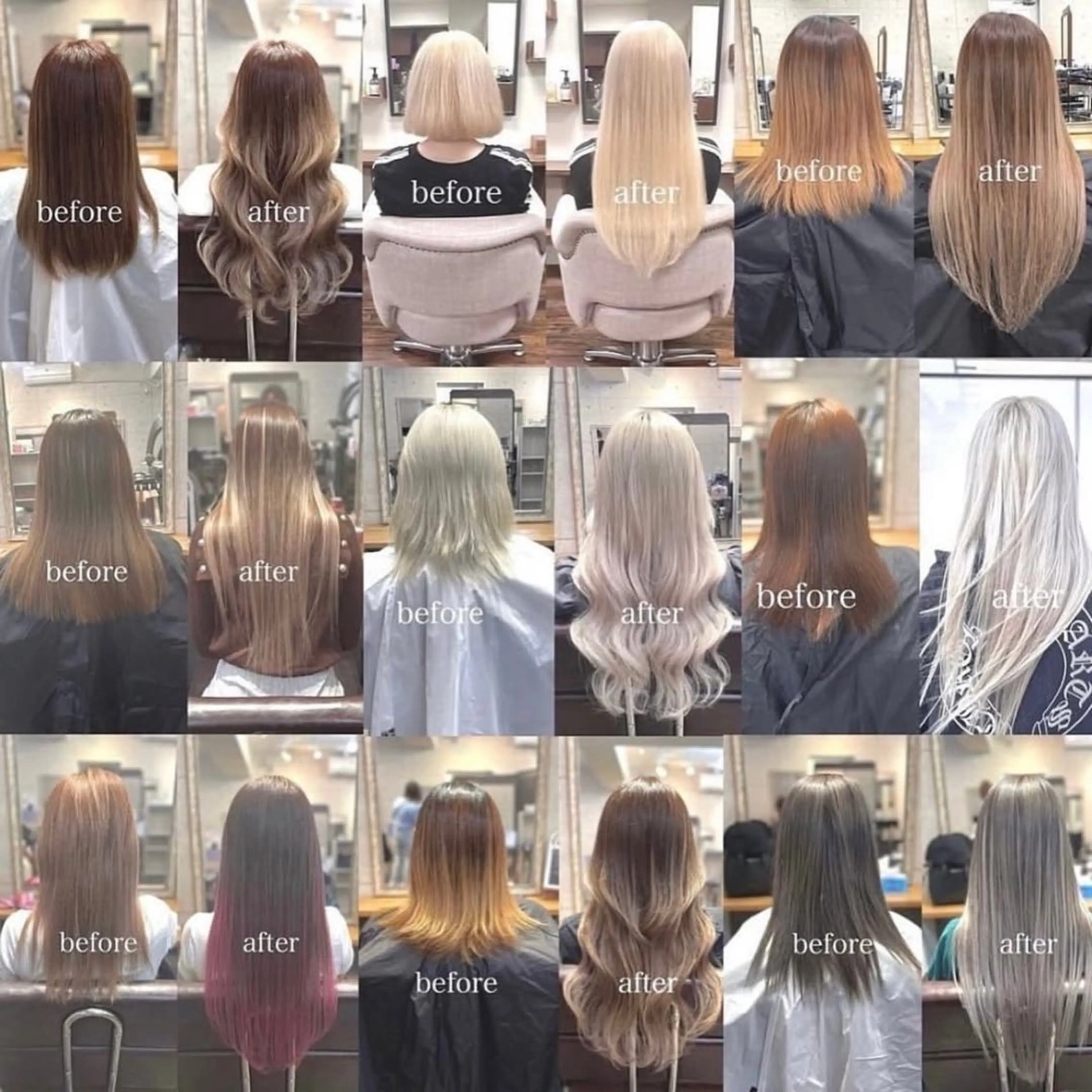 ロング カラー プルエクステ シールエクステ 黒髪 ブリーチ ダブルカラー 💎ルフレ歌舞伎町 💎プルエクステのヘアスタイル