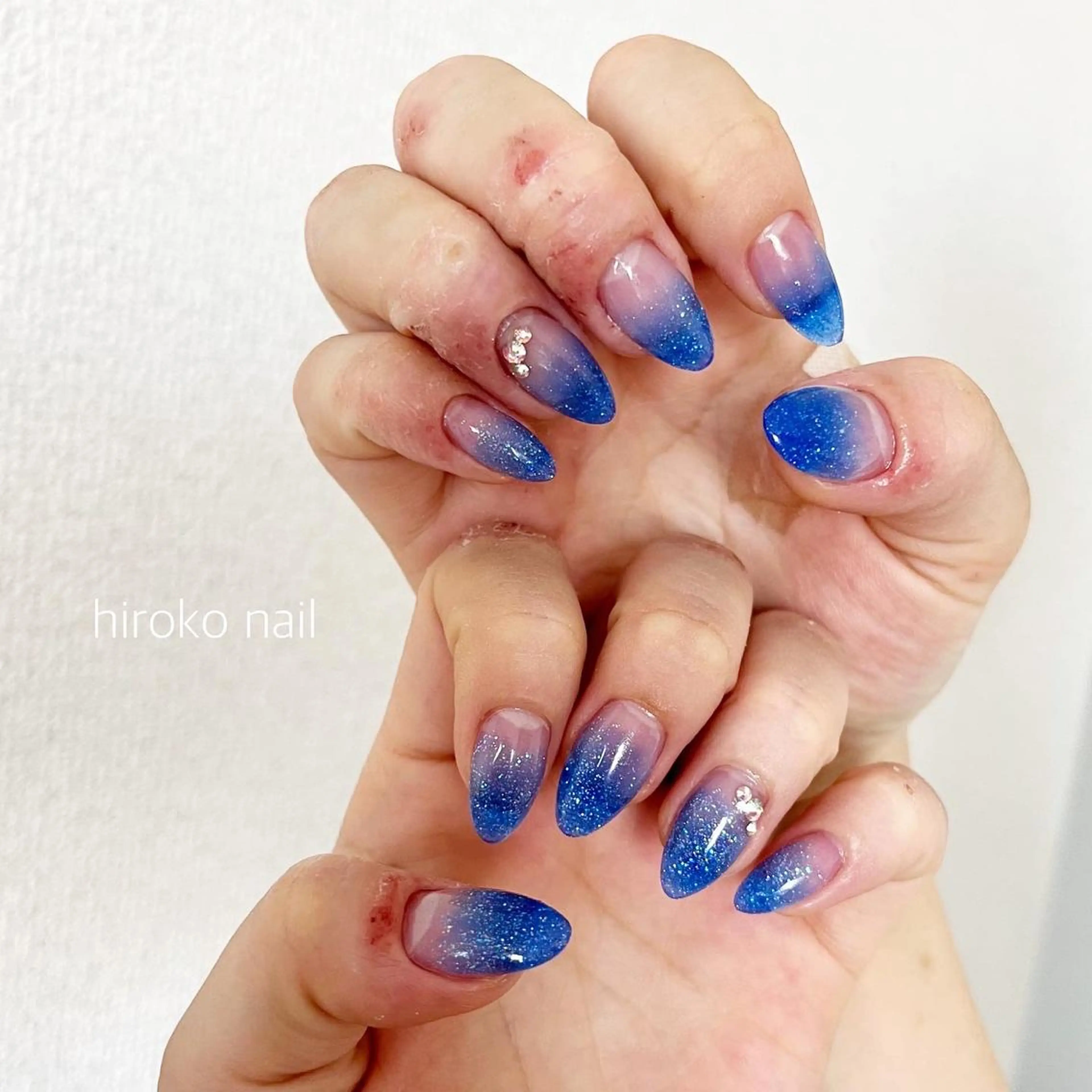 ロング ネイル ストーンネイル hiroko nailのネイルデザイン