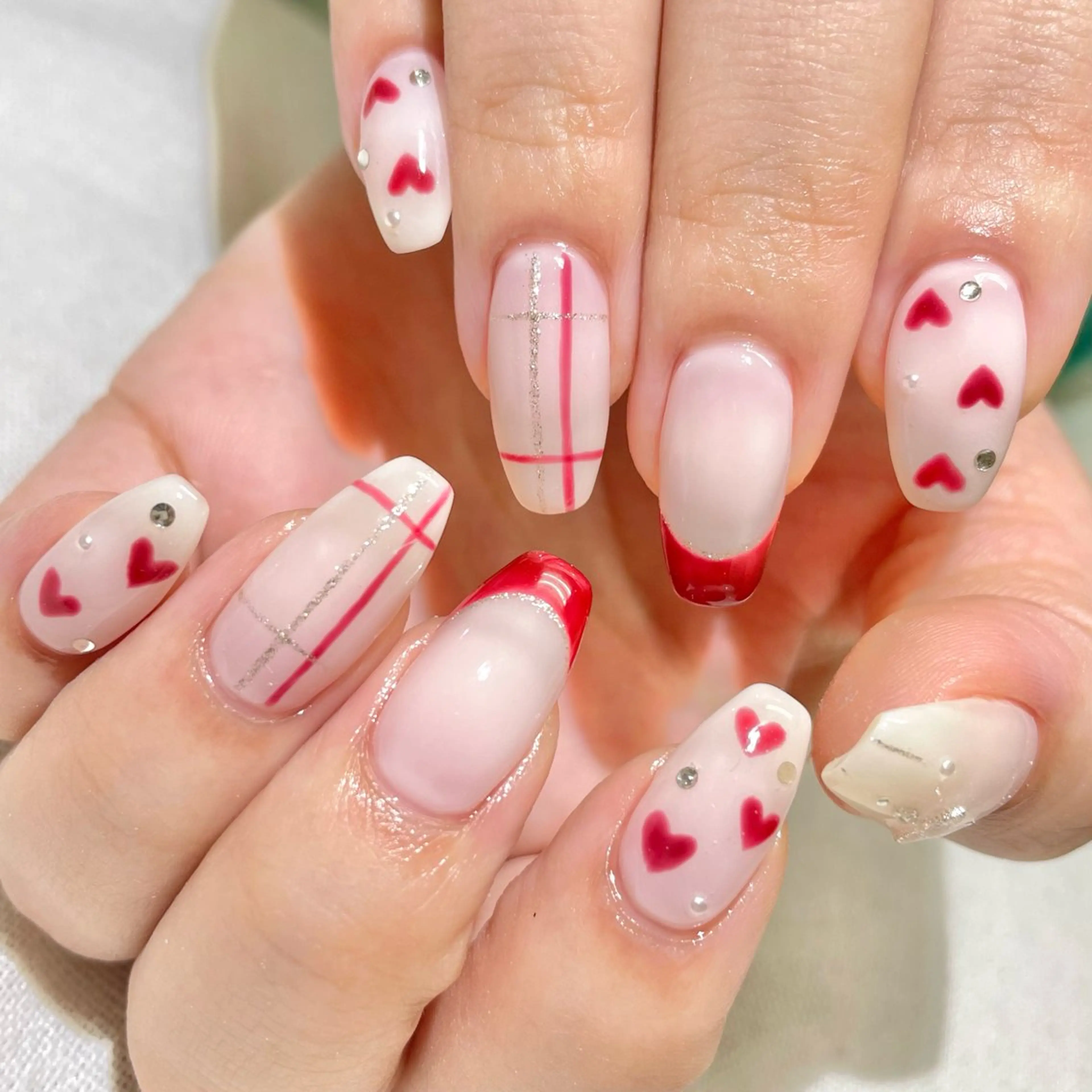 ネイル バレンタイン 冬ネイル クリスマス ハンドネイル nail salon Cottonのネイルデザイン
