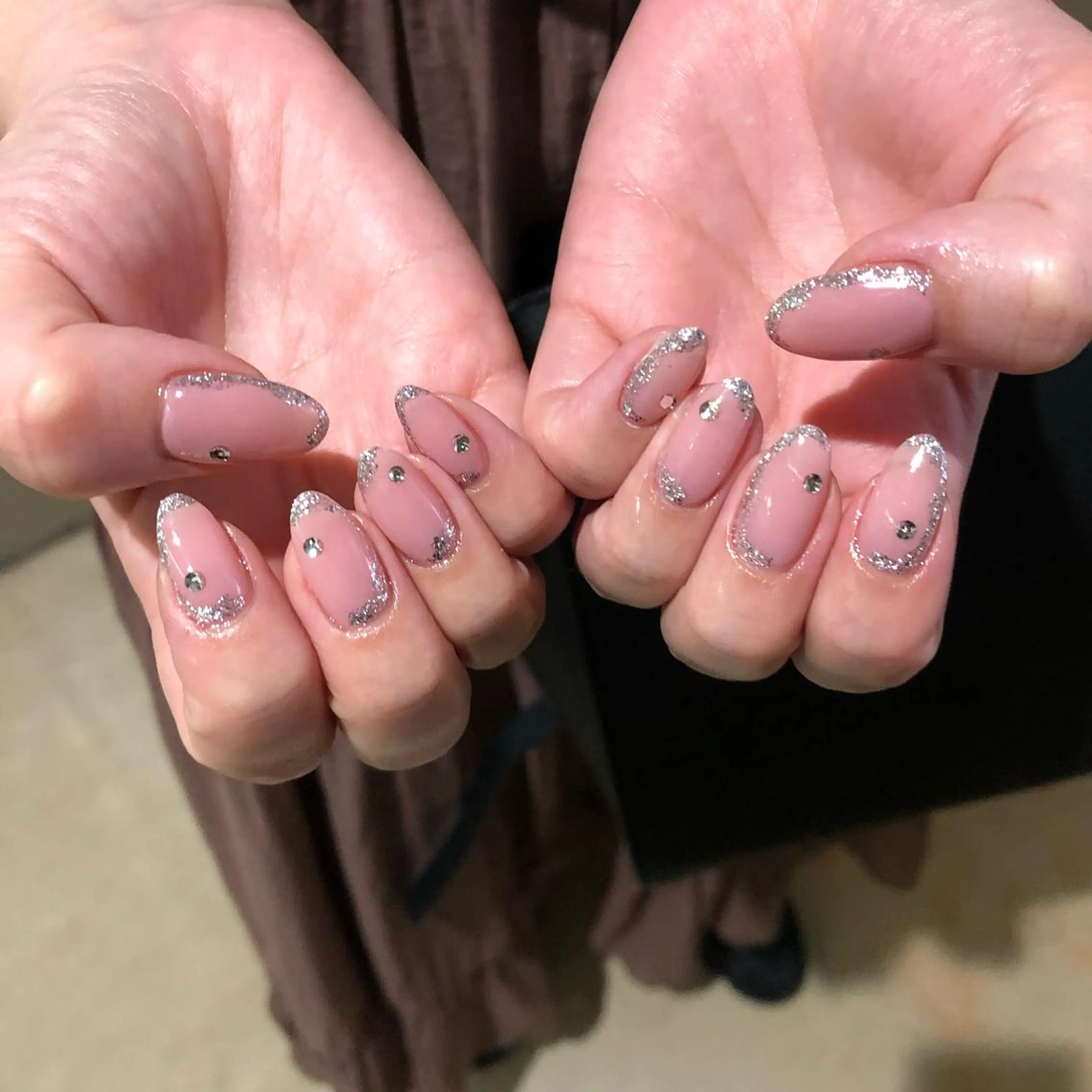 ネイル ピンク パラあり！フィルイン 美フォルムのネイルデザイン