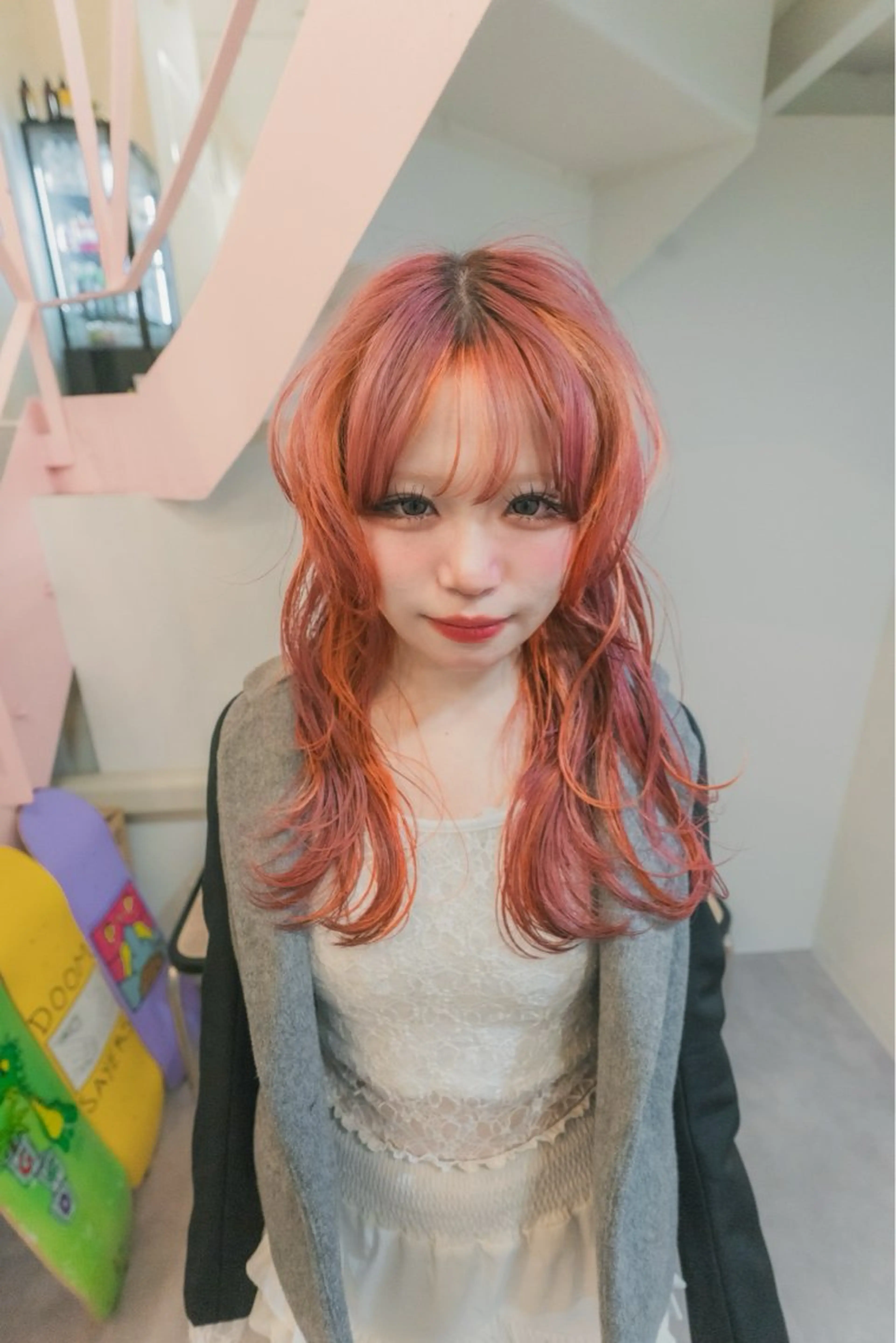 ロング カット ヘアカラー kyon.hair 韓国カットカラーのヘアスタイル