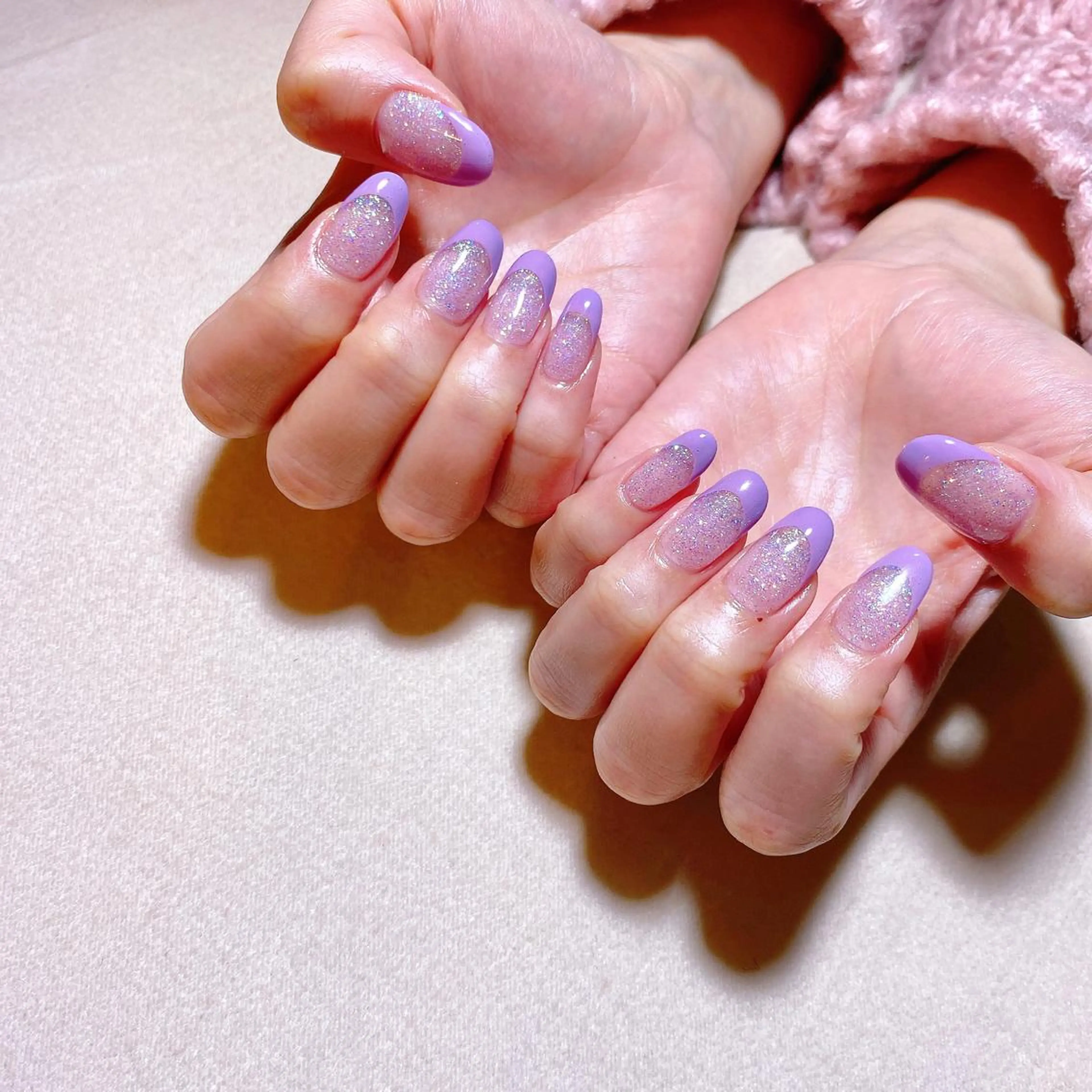 ネイル フレンチネイル ラメ(グリッター) Nail Room Bellisのネイルデザイン