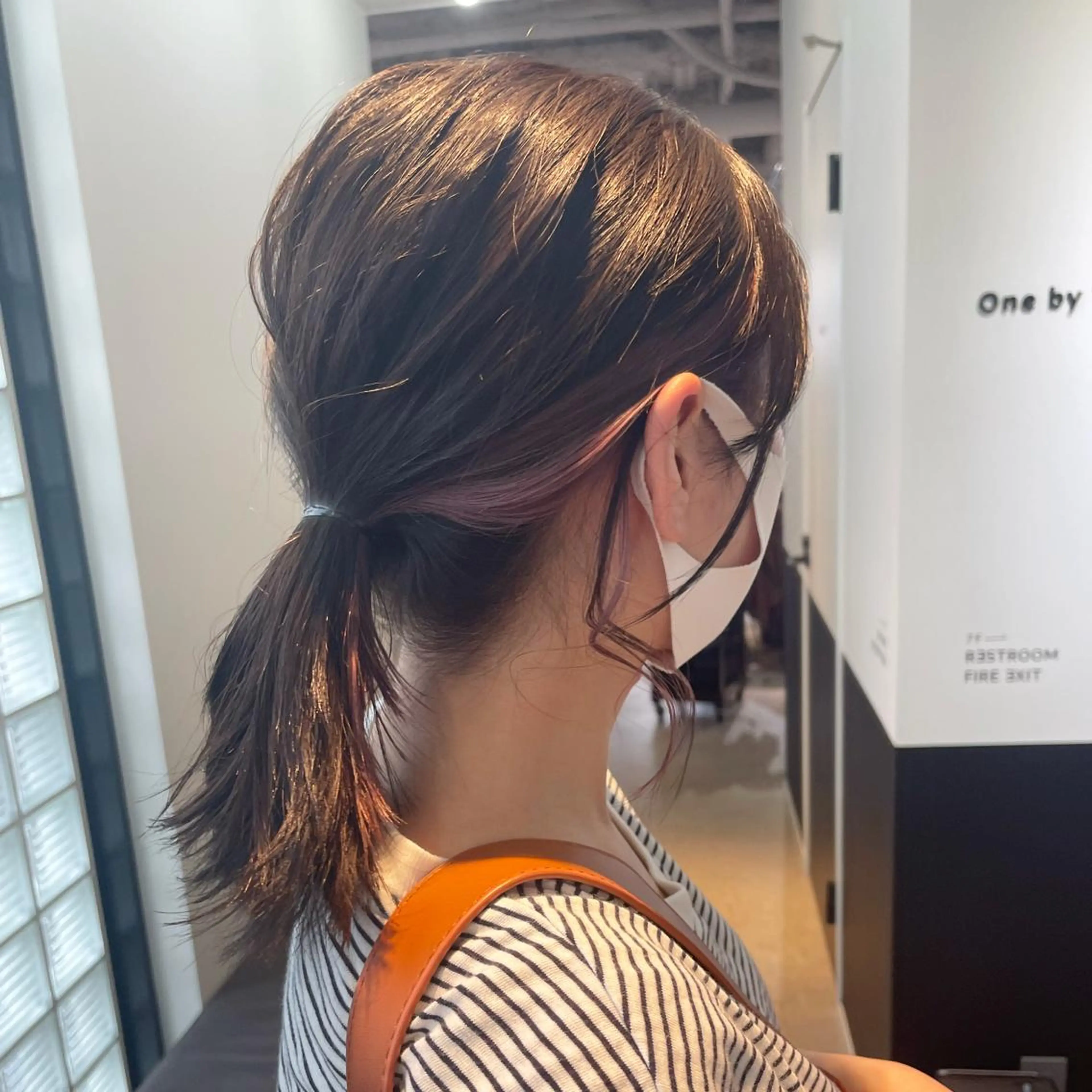 ミディアム カラー イヤリングカラー ラベンダーカラー ピンクカラー ピンクラベンダー ショート/脱白髪染め ☆宇﨑悠実のヘアスタイル