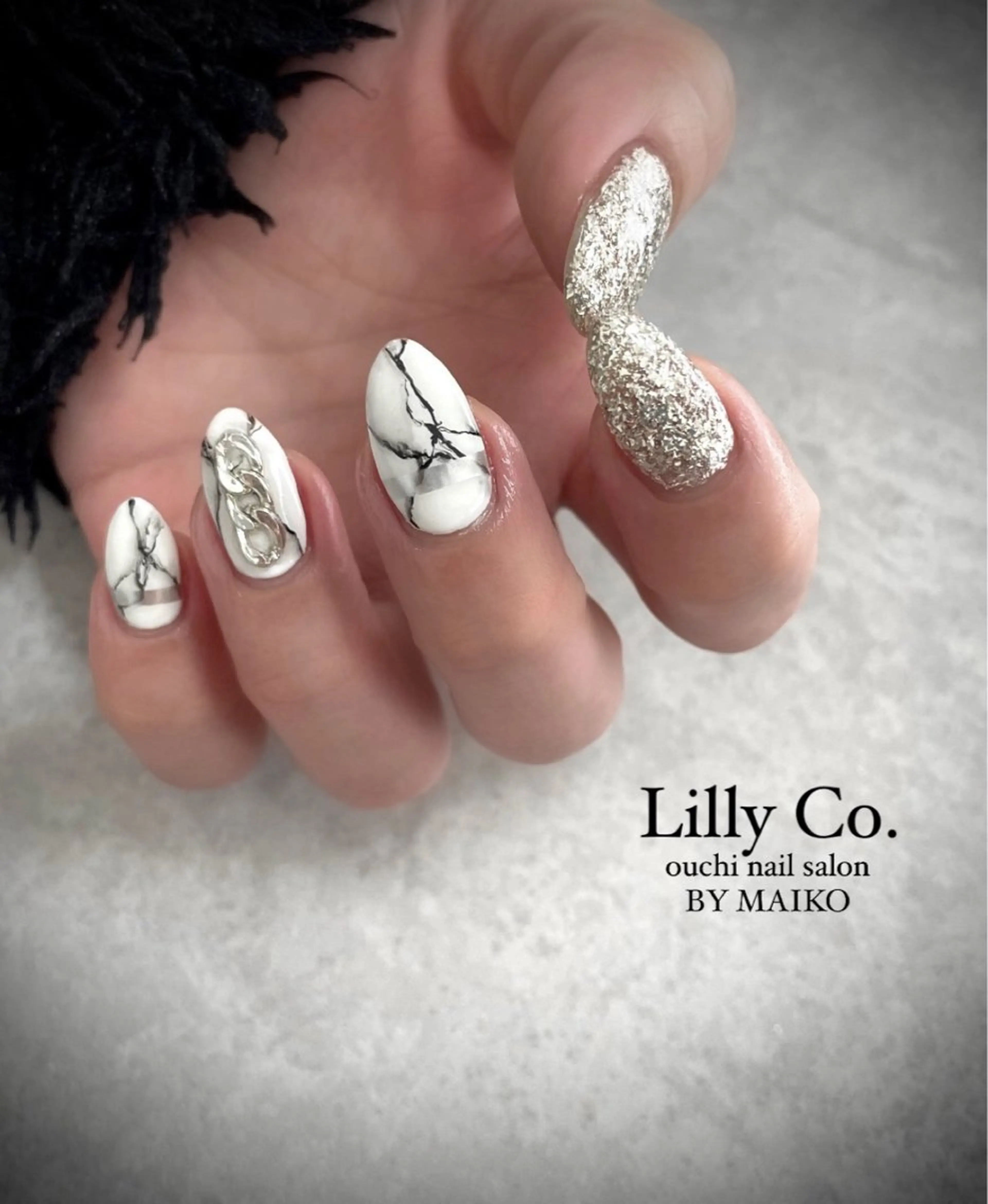 ネイル 大理石ネイル(マーブル) ハンドネイル ハンドケア Lilly Co.のネイルデザイン