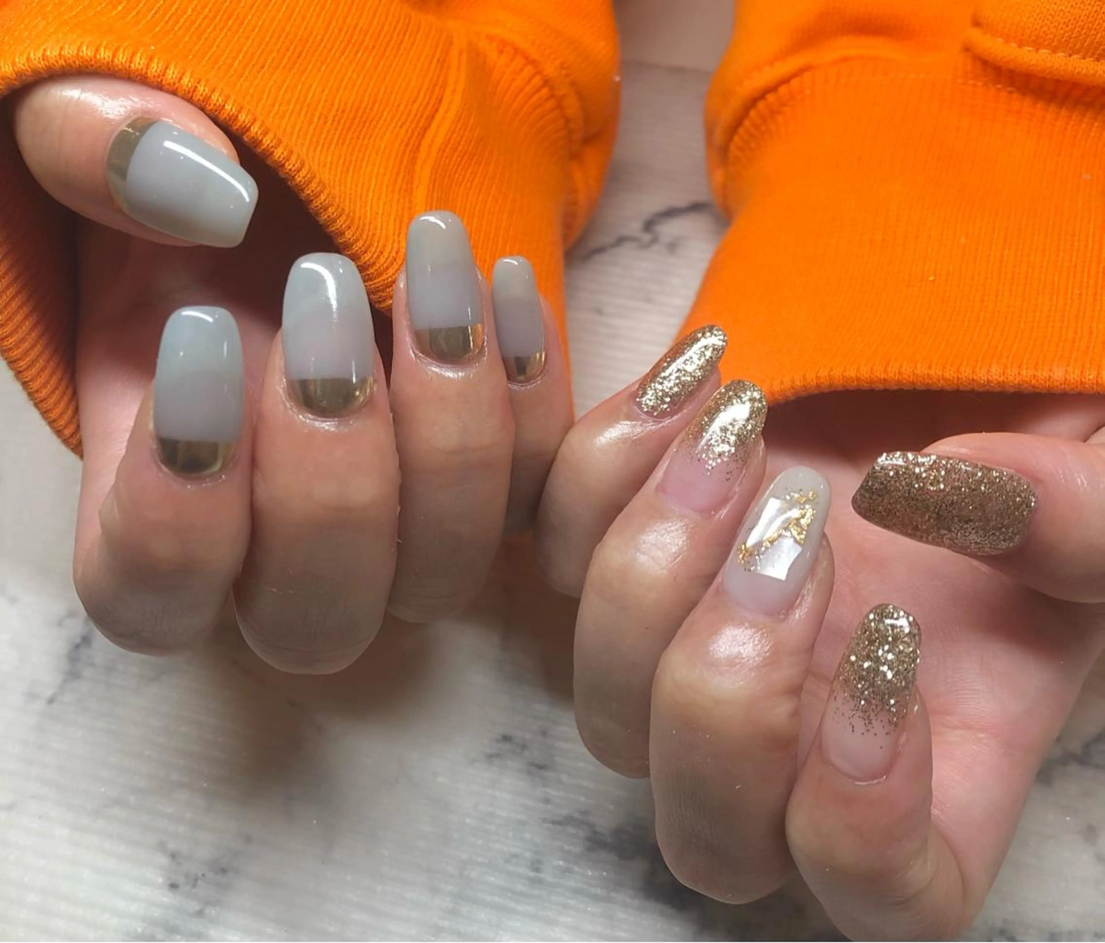 ネイル 持ち込み ニュアンスネイル いちじゅう あおいのネイルデザイン