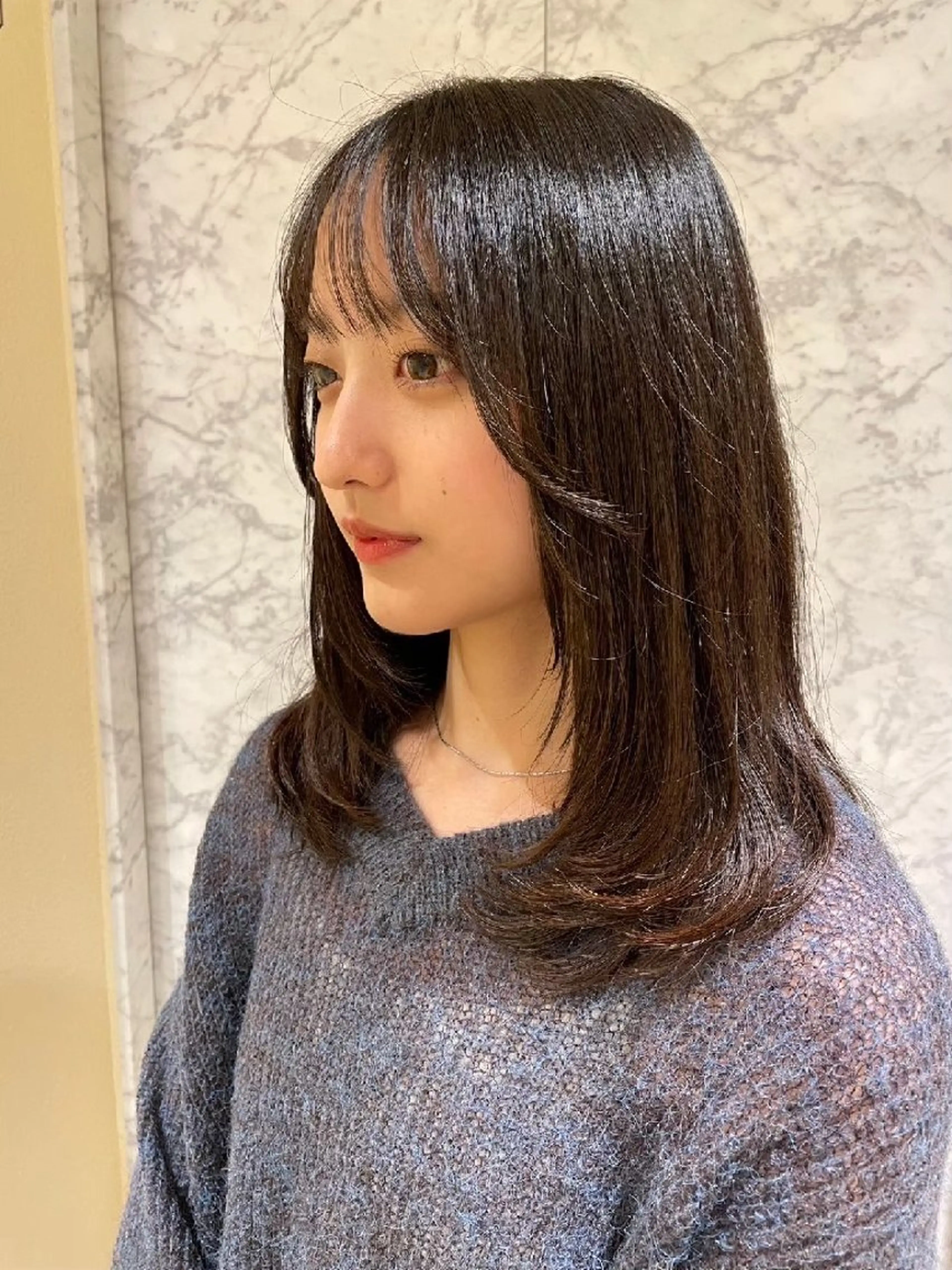 ミディアム カラー カット ヘアカラー スタイル 相模大野のヘアスタイル