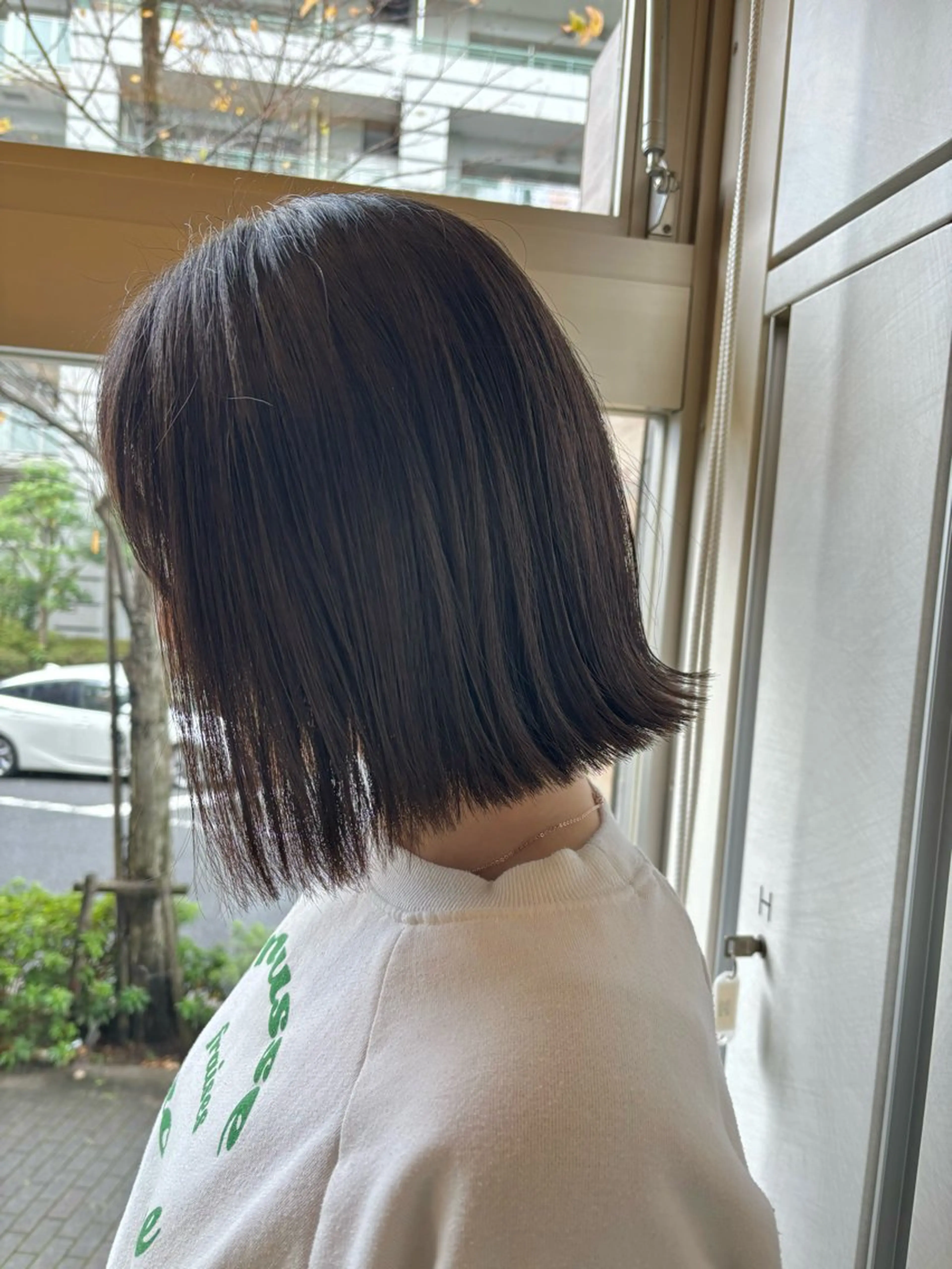 ショート ボブ 顔周りカット 小顔カット カット 🎼レイヤー/透明感 カラー/nene♬のヘアスタイル