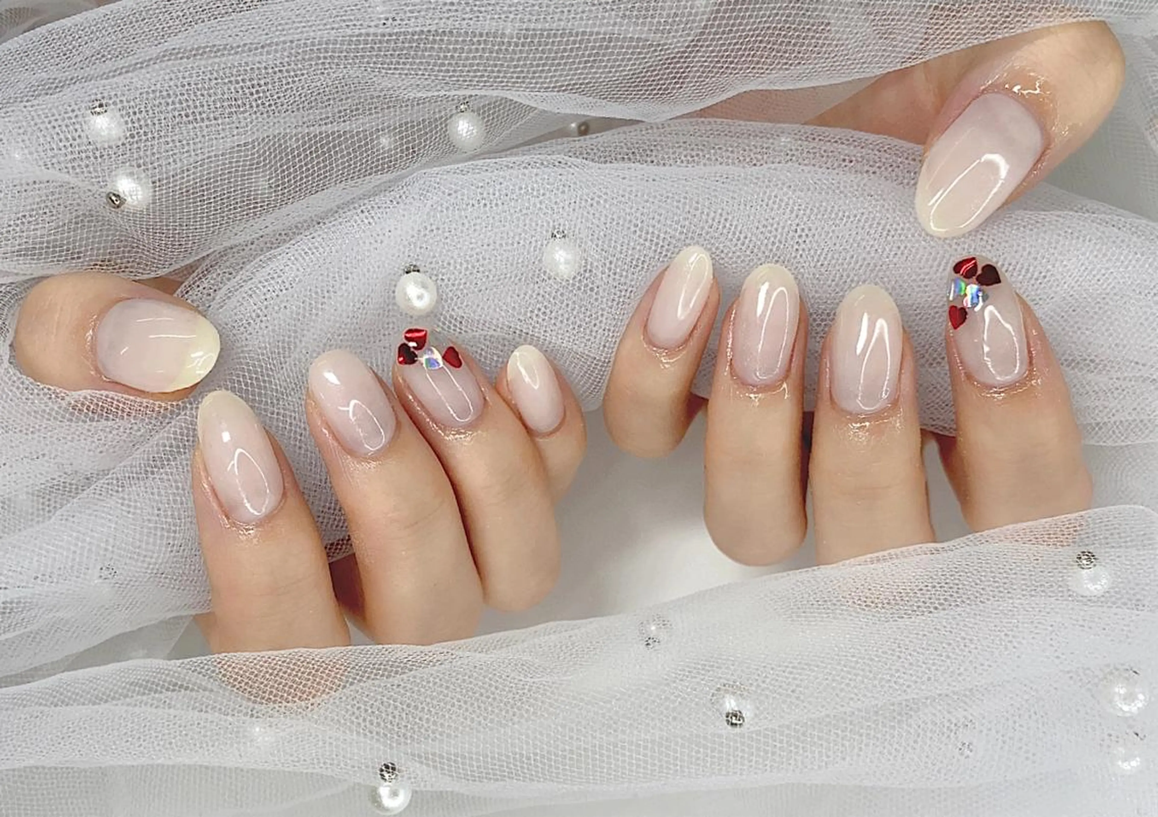 ネイル I-nailロング /ワンホン/キラキラのネイルデザイン