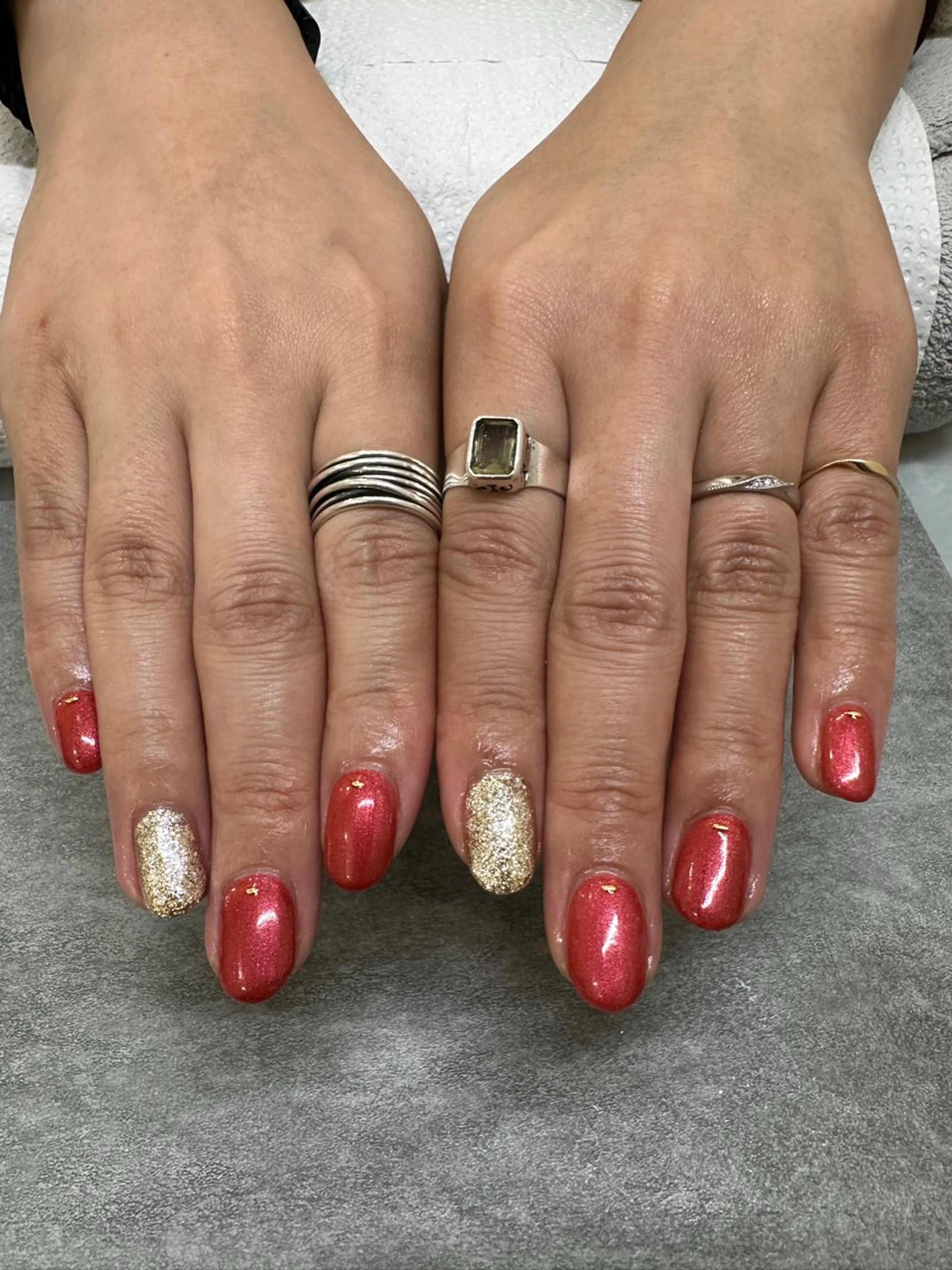 ネイル 赤色 ルミエナ銀座 MUKAEDAのネイルデザイン