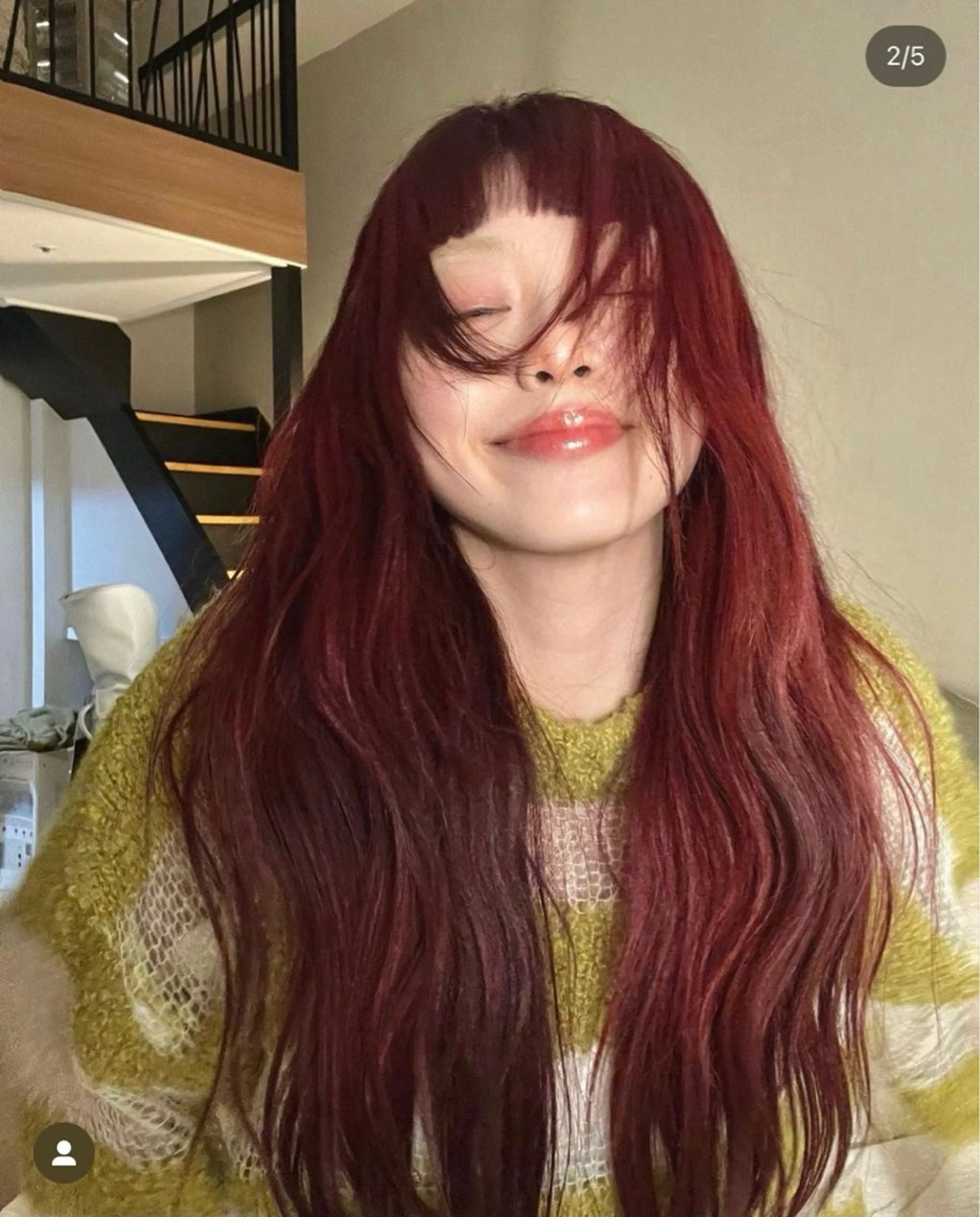 セミロング ヘアカラー トリートメント 🤍🥀韓流暖色レイ ヤー🥀🤍あやねのヘアスタイル