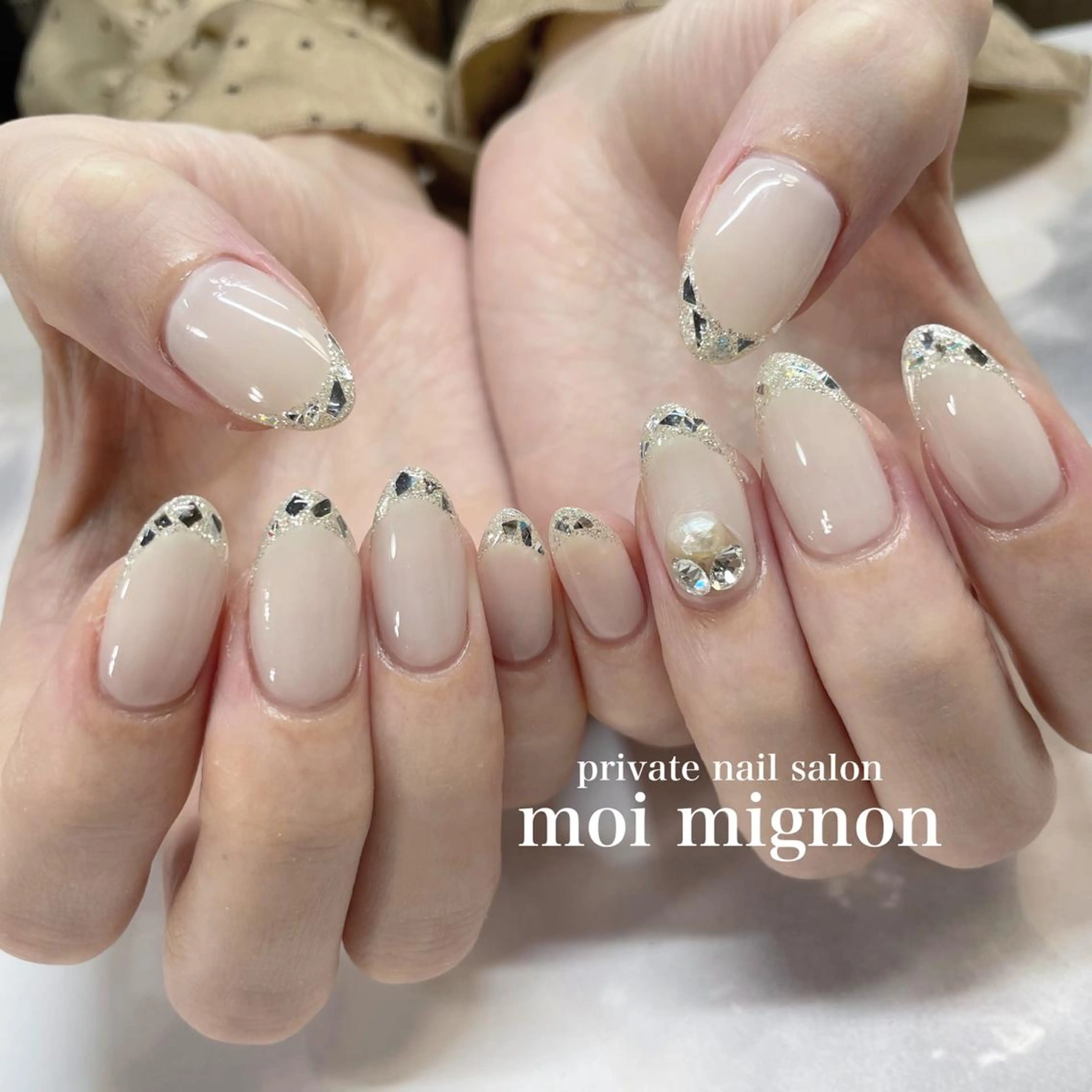 ネイル フレンチネイル ガラスフレンチ ハンドネイル nailist Aki♡のネイルデザイン