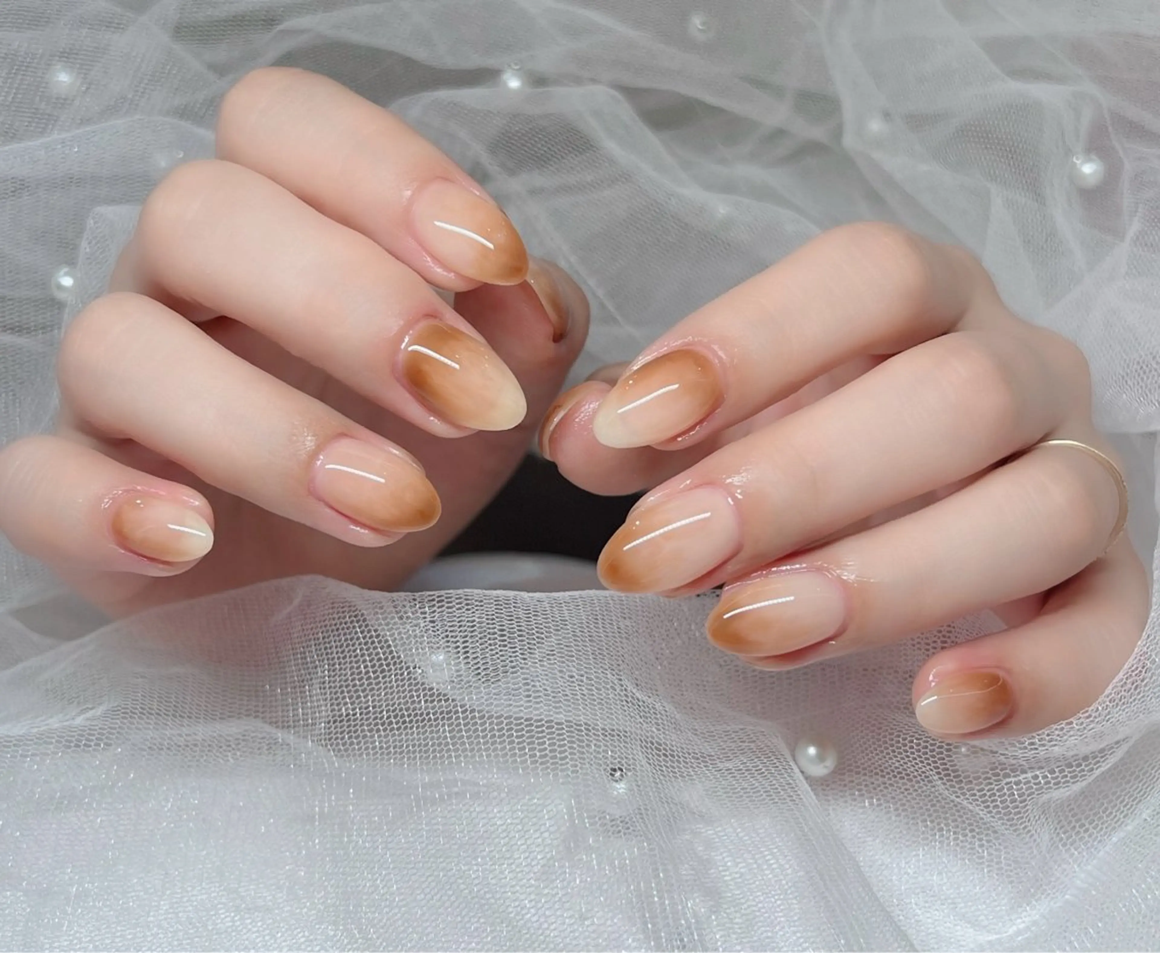 ネイル ハンドネイル 🎀PG🩵 ネイルサロンのネイルデザイン