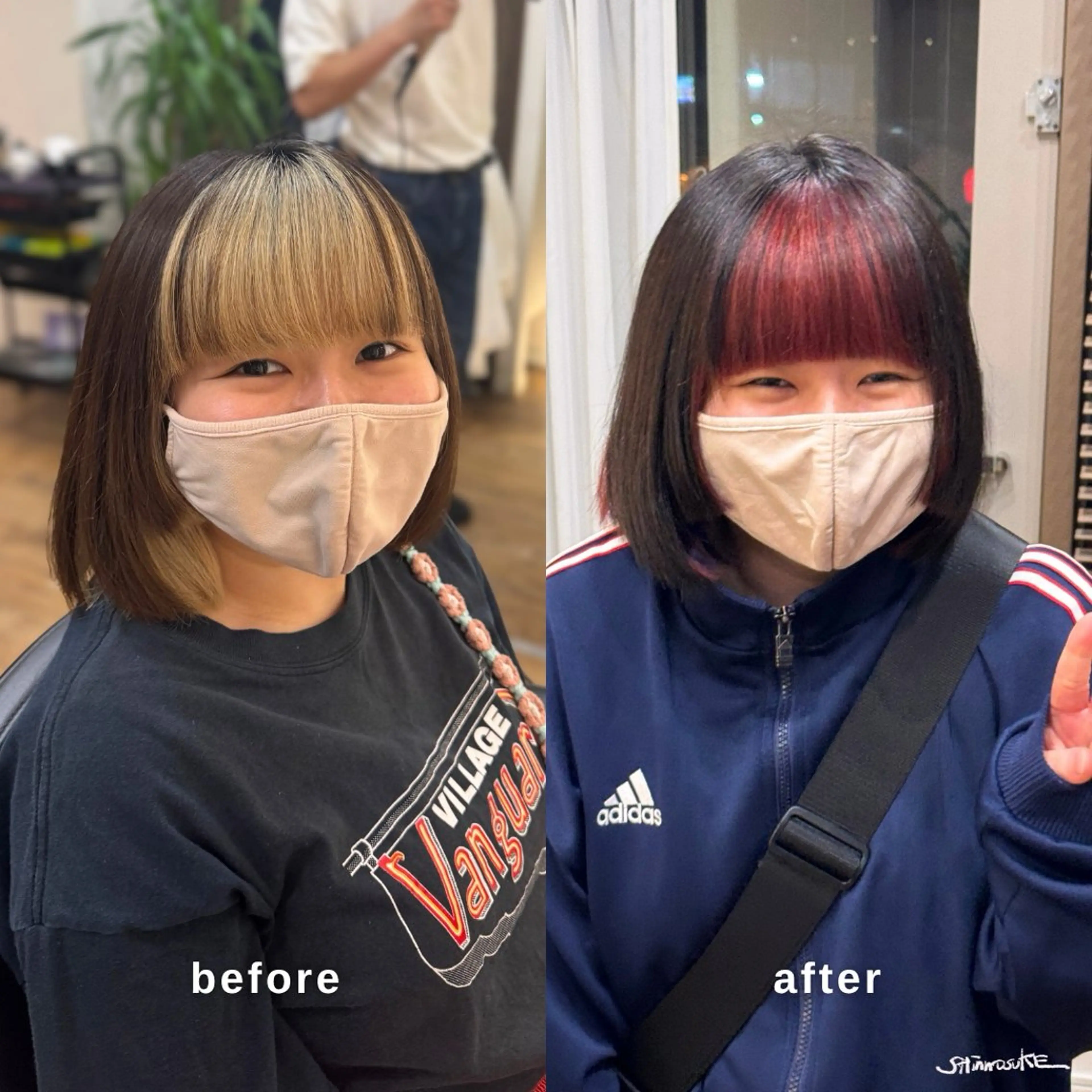 ショート カラー デザインカラー ボブ 姫カット カット ヘアカラー トリートメント ヘアセット しんのすけ /モデルさん募集中のヘアスタイル