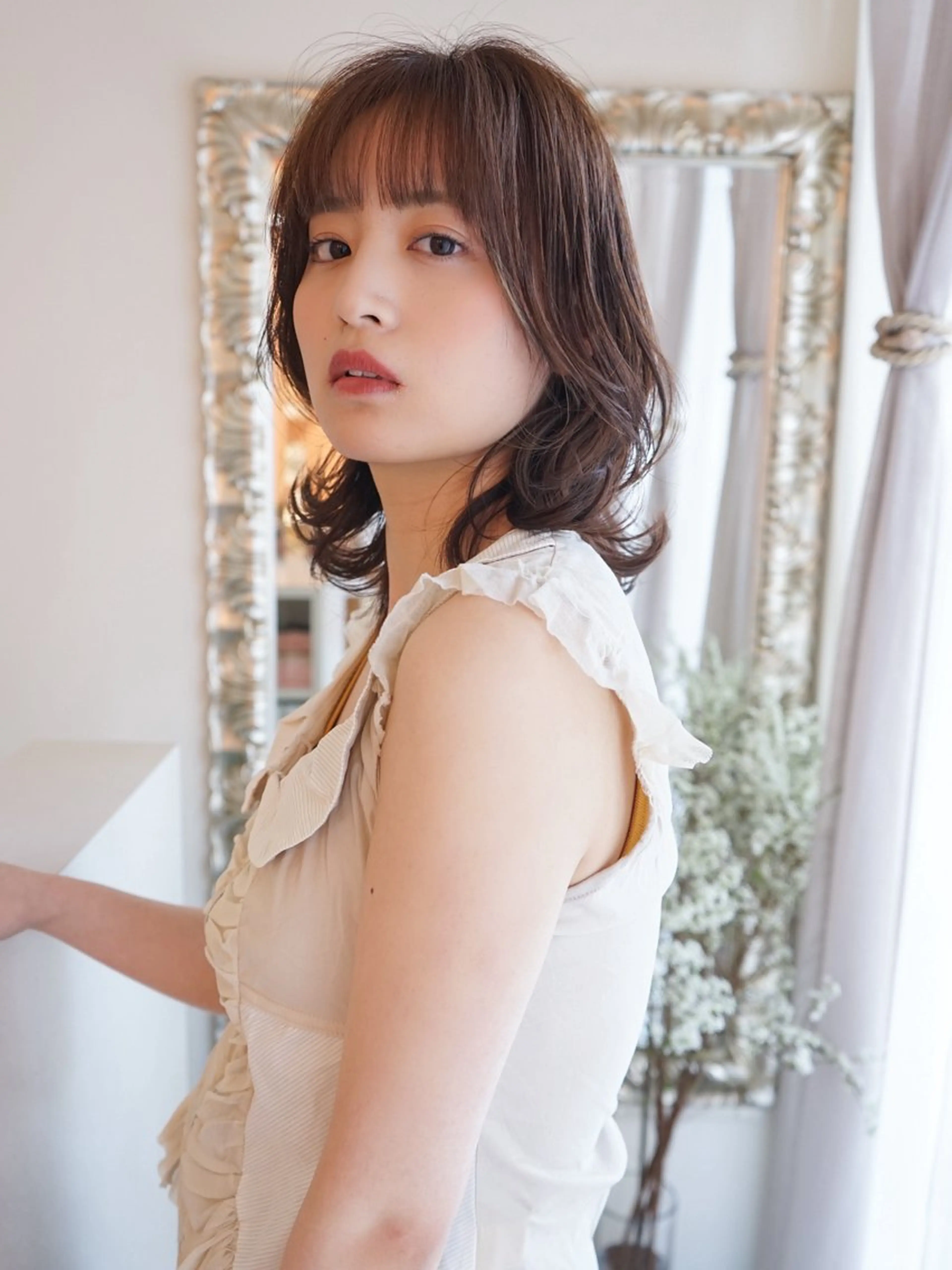 ミディアム カラー カット ヘアカラー トリートメント 花井 啓好のヘアスタイル