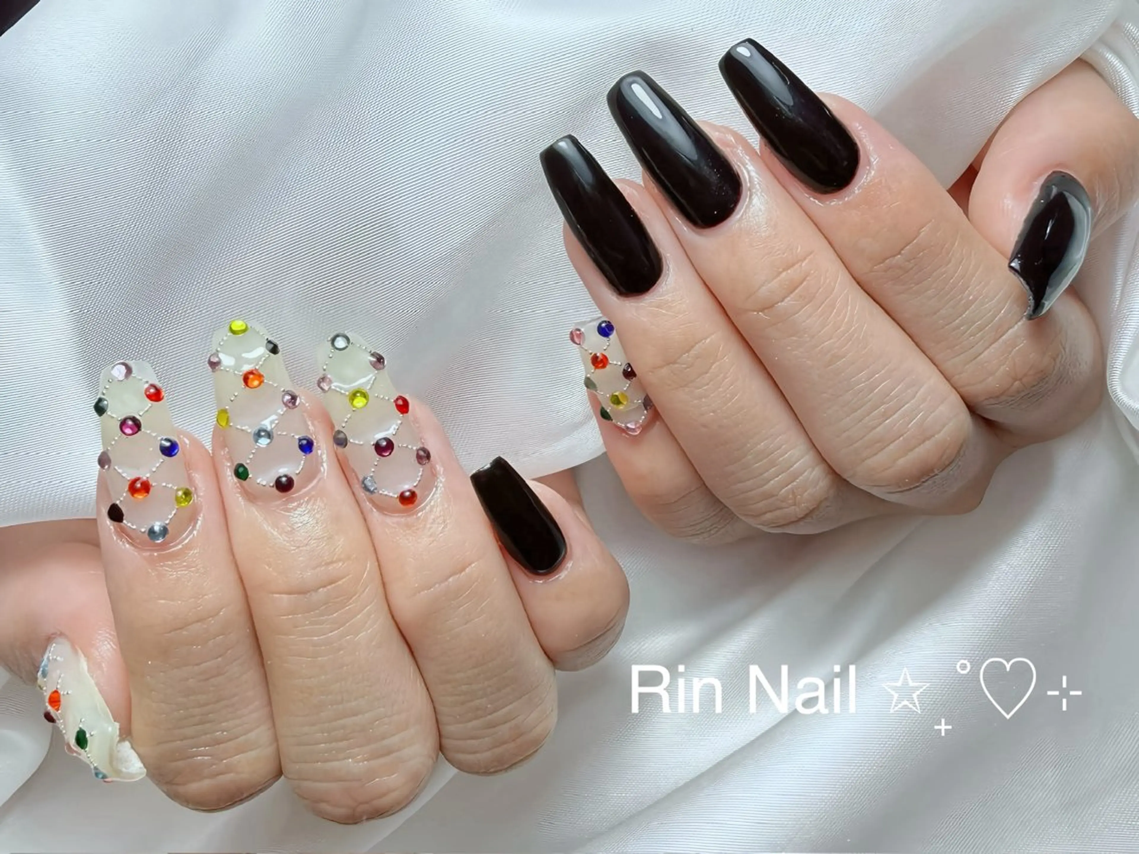 ネイル チークネイル フラッシュネイル フラワーネイル フットネイル ジェルネイル ハンドネイル Rin Nail Shinokuboのネイルデザイン