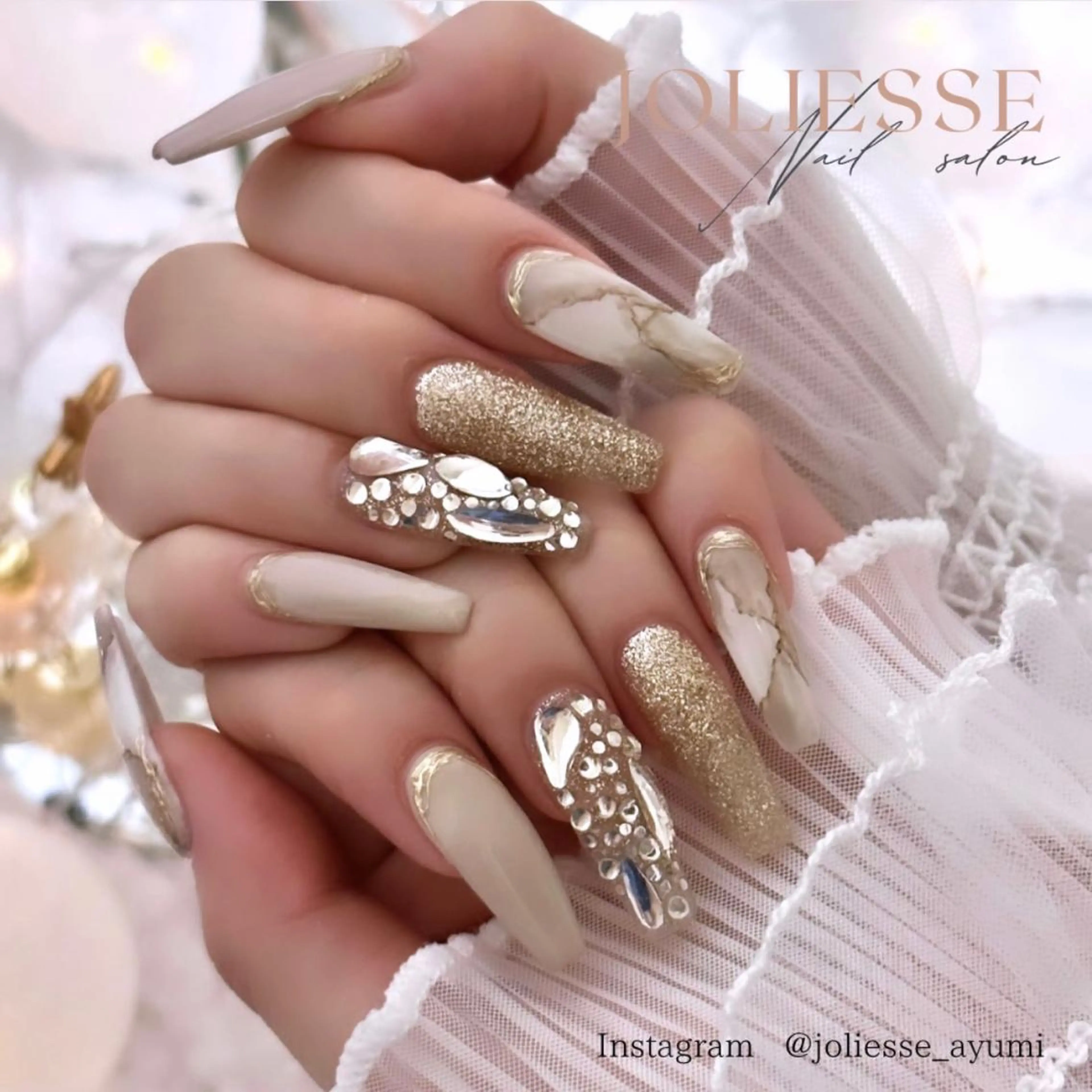 ネイル 大理石ネイル(マーブル) ストーンネイル ハンドネイル JOLIESSE Ayumiのネイルデザイン