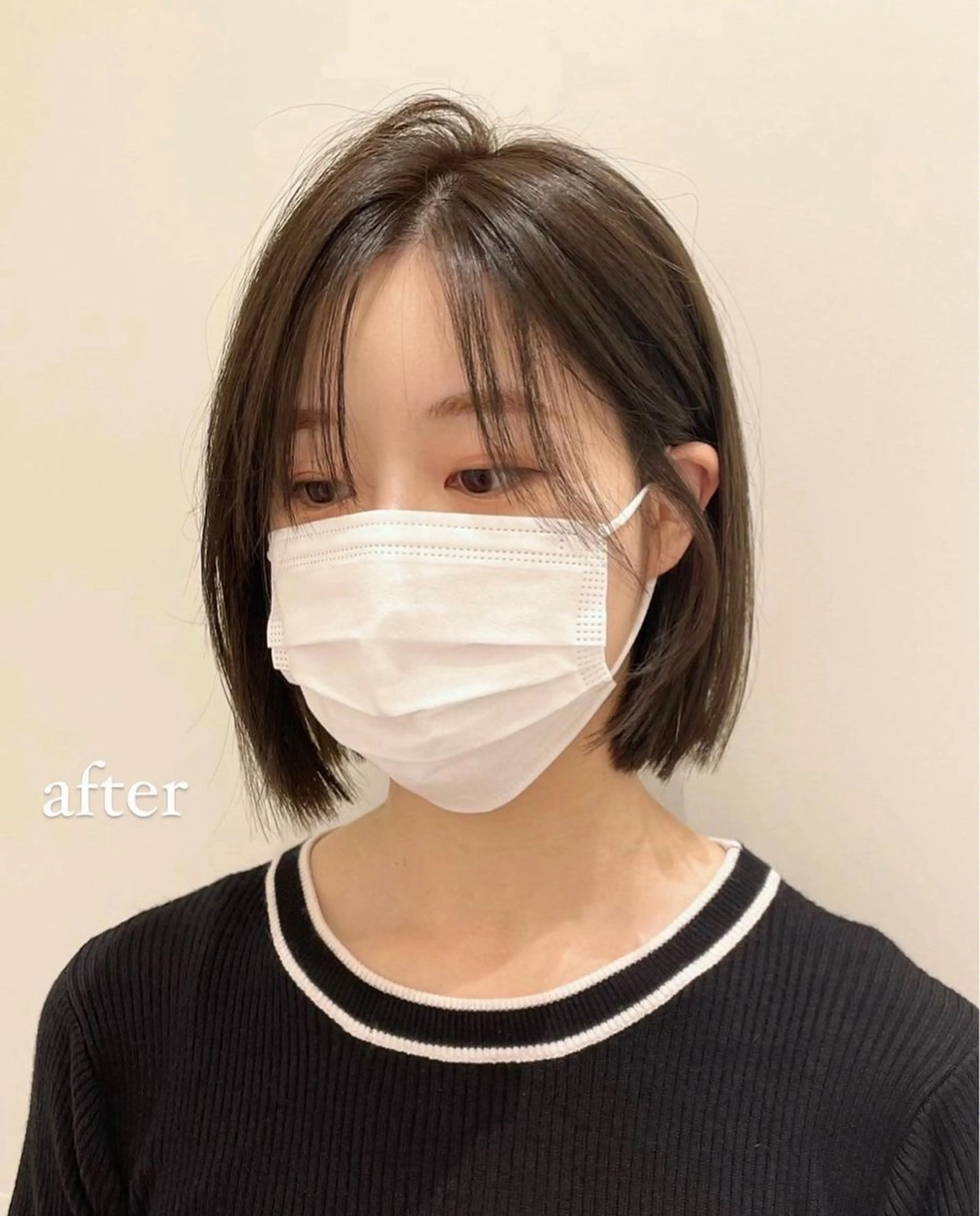 ショート ボブ 韓国風ヘア カット ❤︎︎韓国ヘア❤︎︎ 𝑺𝒉𝒊𝒉𝒐のヘアスタイル