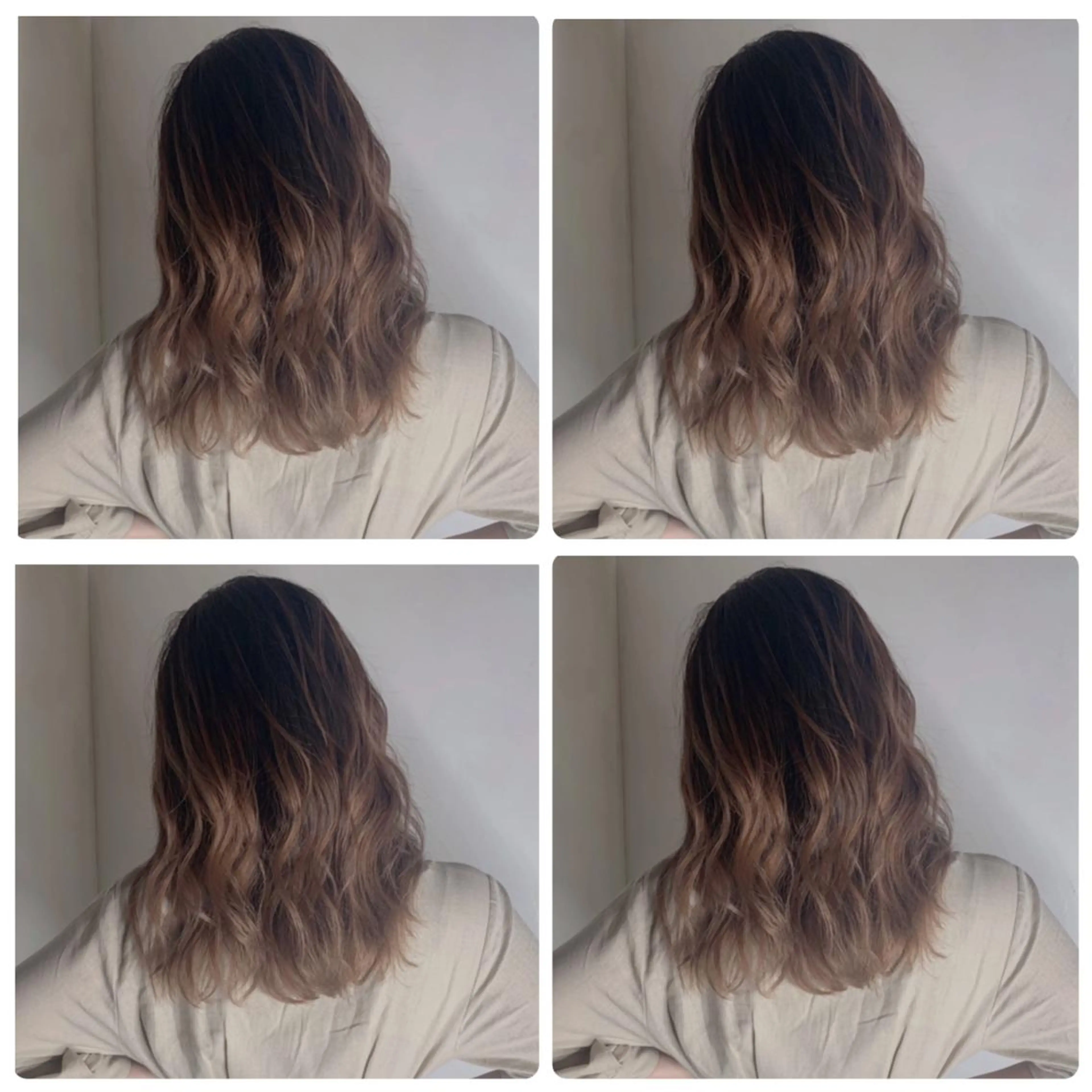 セミロング カラー アッシュ バレイヤージュ ブリーチ デザインカラー グレージュ カット ヘアカラー トリートメント 京都大人女性ショート 徒歩1分/秋山のヘアスタイル