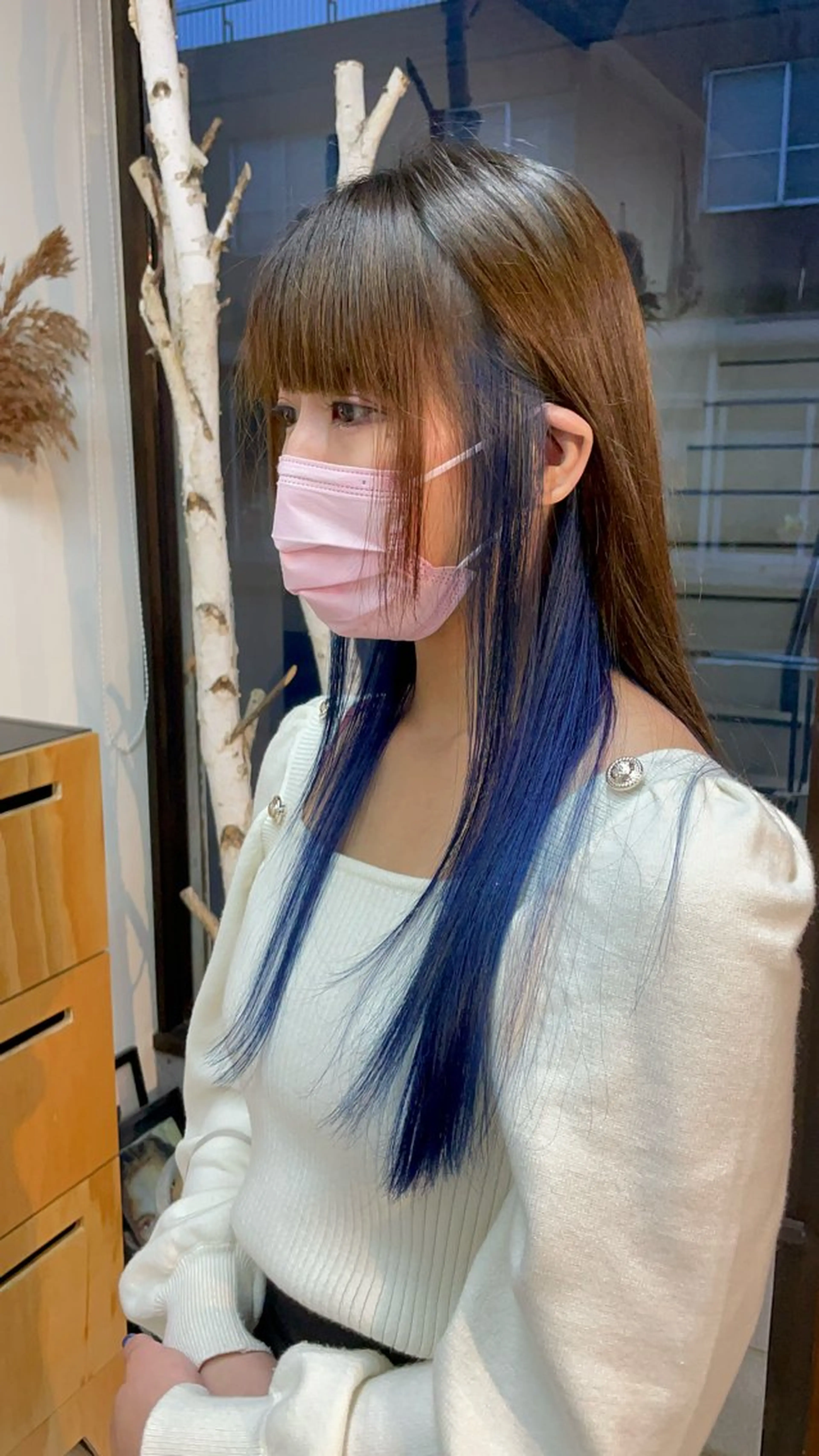 ロング カラー インナーカラー ネイビーカラー ヘアカラー 🎨カラー専門家🎨 チャーリーのヘアスタイル