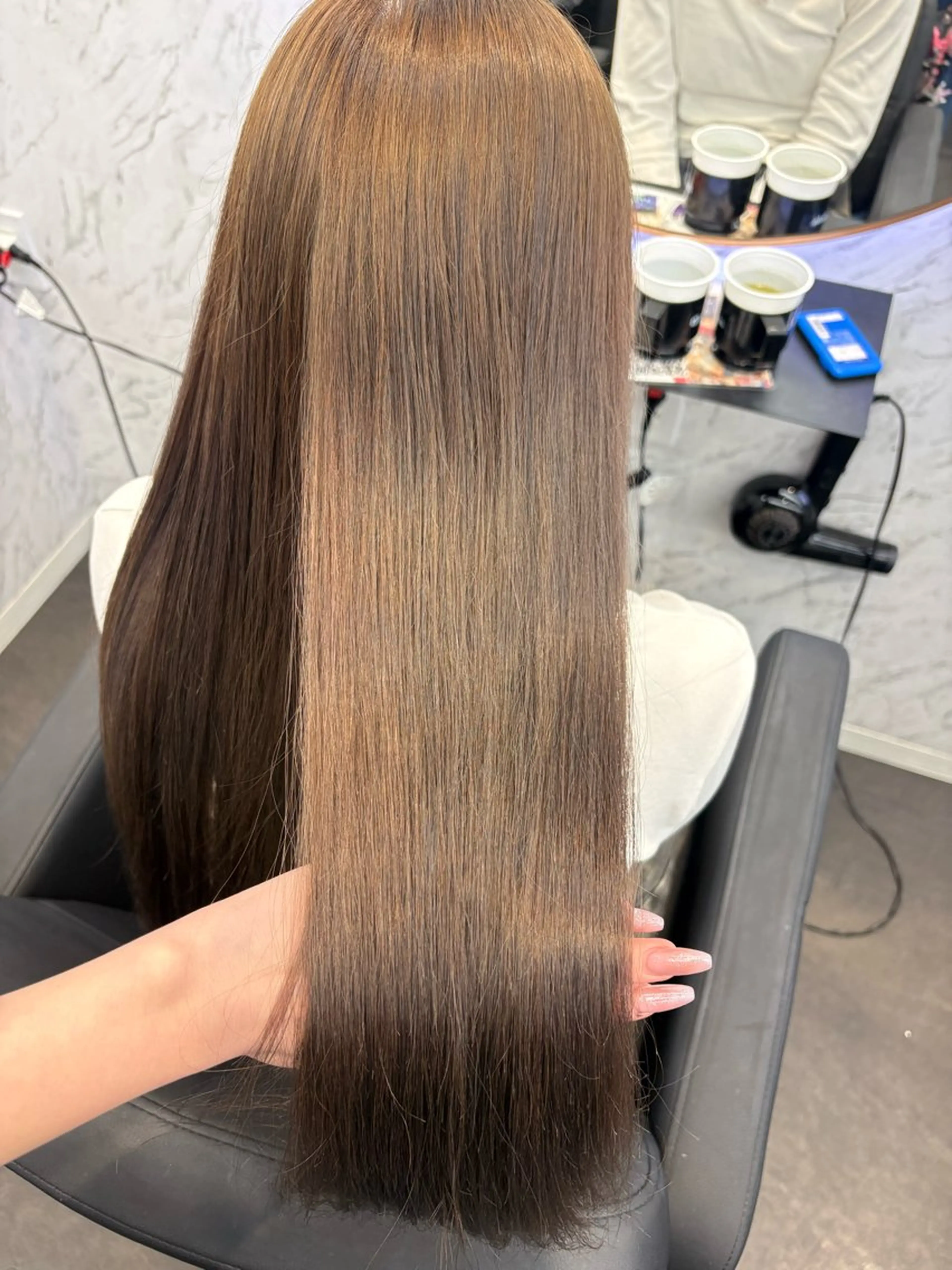 ロング カラー グレージュ オリーブグレージュ オリーブグレー カット ヘアカラー トリートメント 韓国ヘア🎀 /♡𝓝𝓸𝓪♡のヘアスタイル