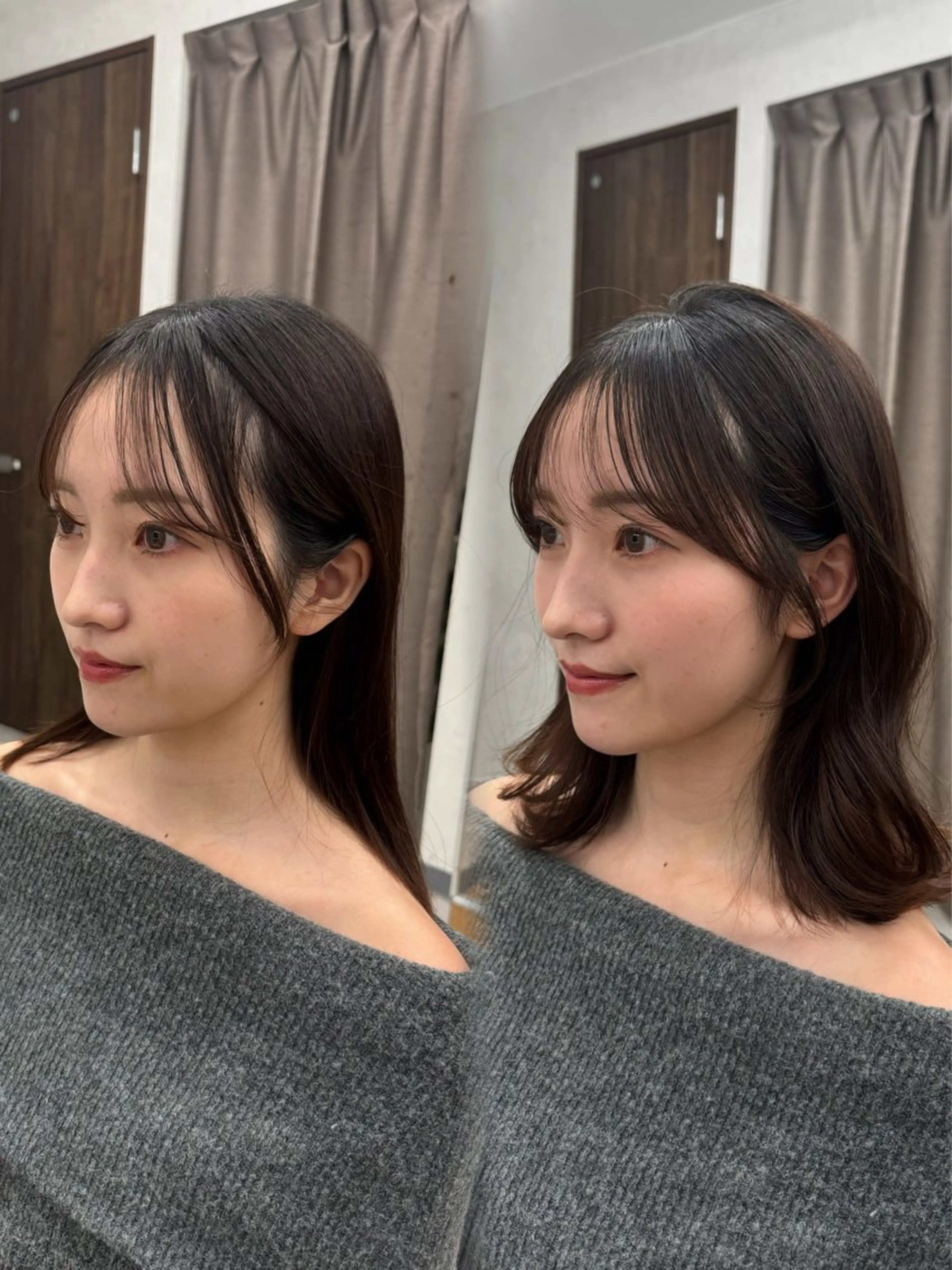 ミディアム 似合わせカット 銀座/前髪顔まわり/ 透明感カラー/danのヘアスタイル